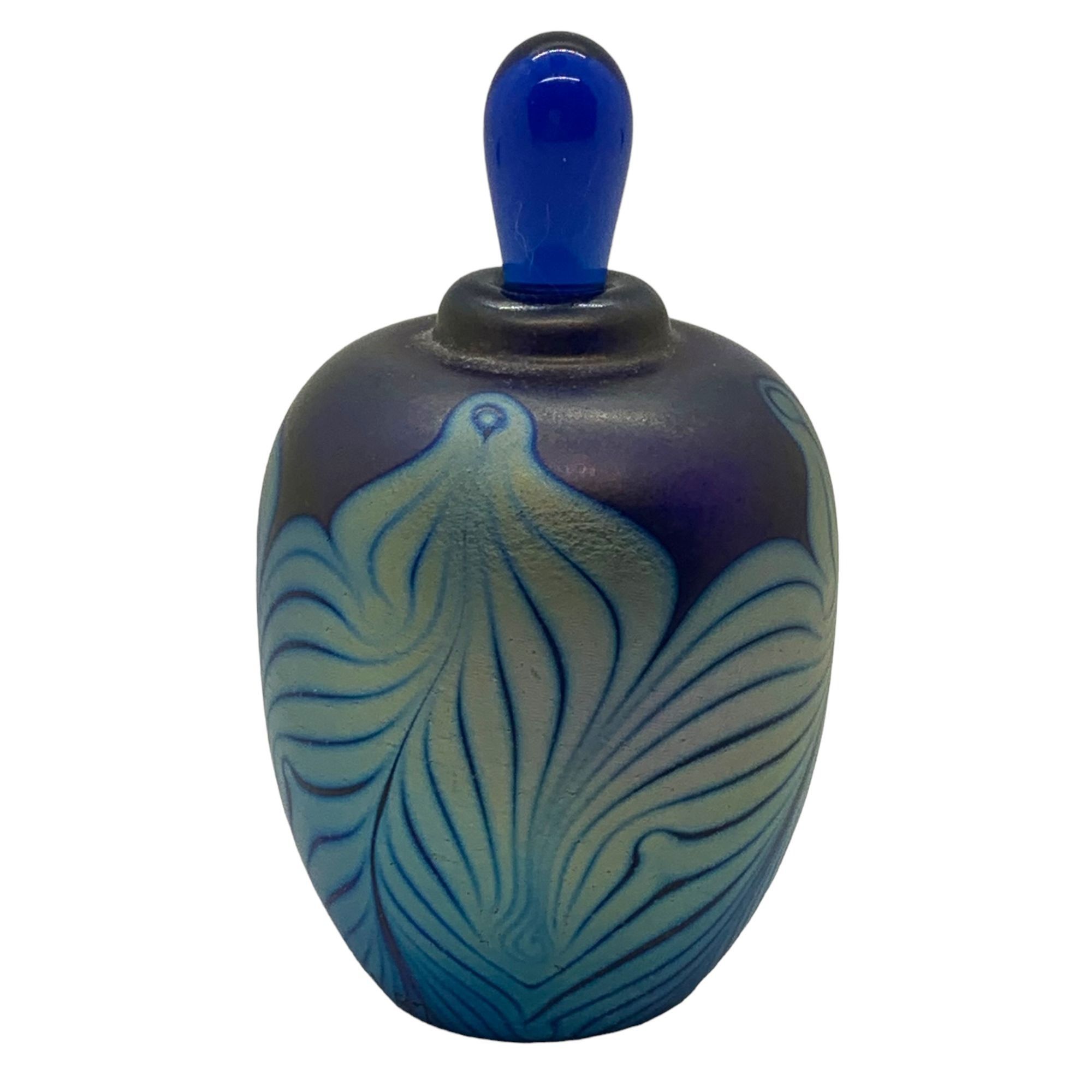 Other Bruce Freund Perfume Bottle 1987 Signed Blue Glass Stopper V ...
