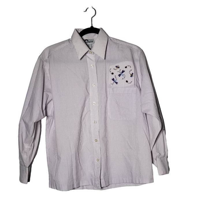 Vintage Vintage Rainbow Sportswear Embroidered Long Sleeve Shirt S