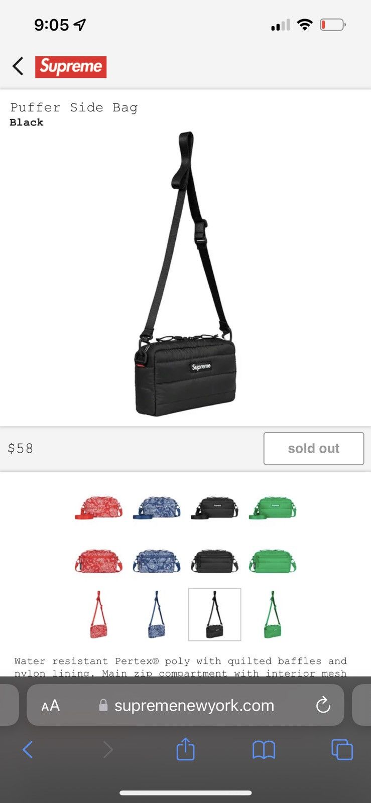 Supreme Supreme Puffer Side Bag | Grailed