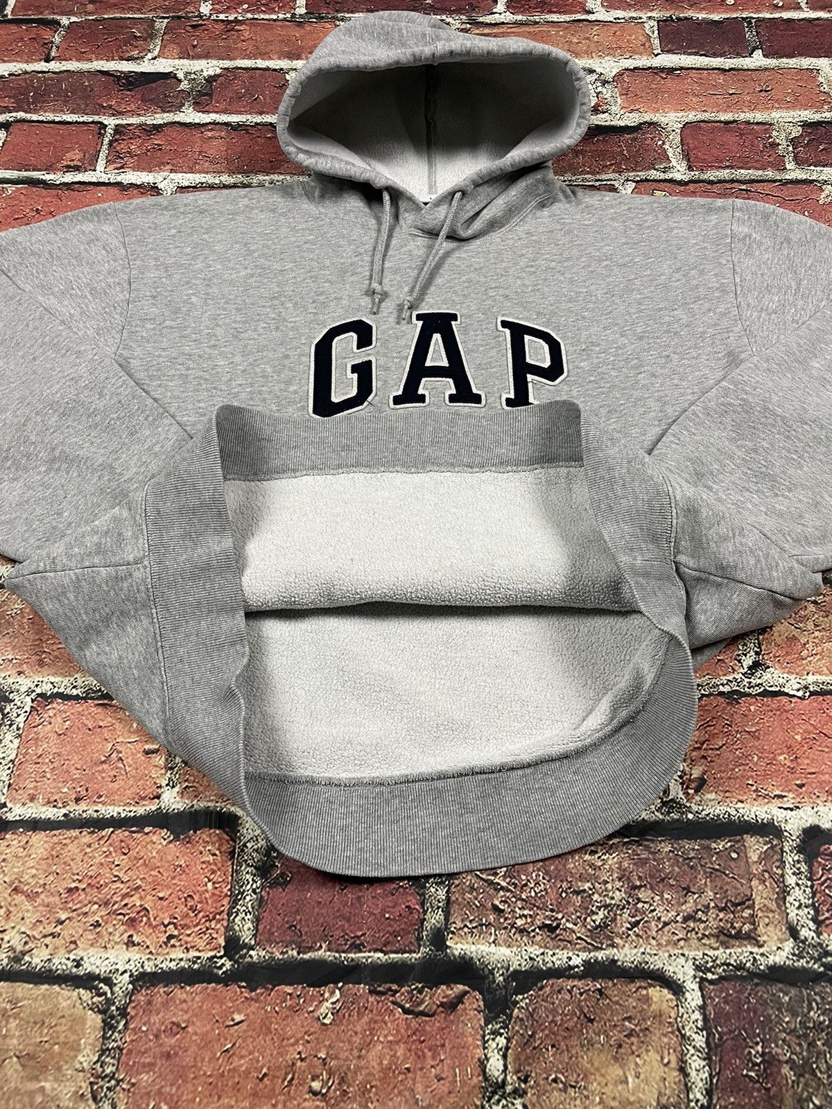 Gap × Vintage Y2K Vintage GAP Stitched Spellout Hoodie Sweatshirt Size US L / EU 52-54 / 3 - 6 Thumbnail