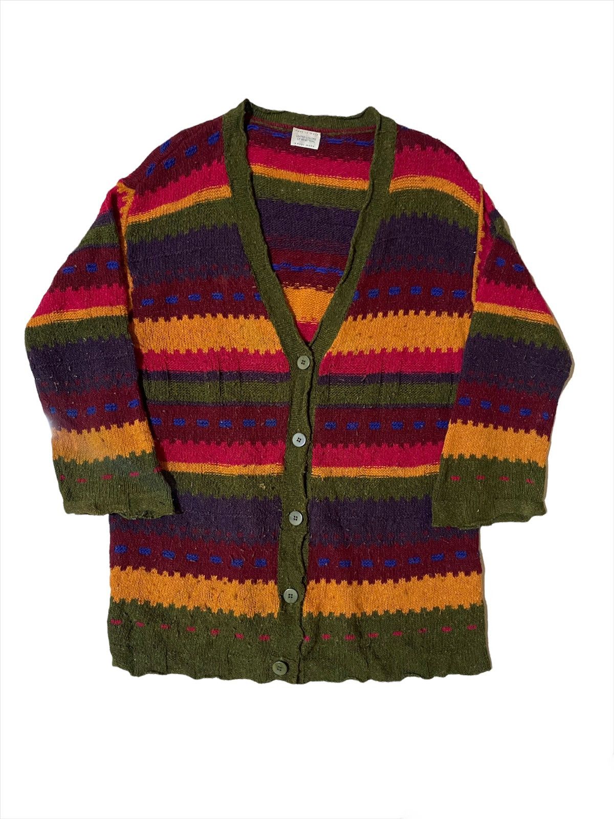 Benetton 💥Vintage Benetton Kintwear Cardigan Size L / US 10 / IT 46 - 1 Thumbnail