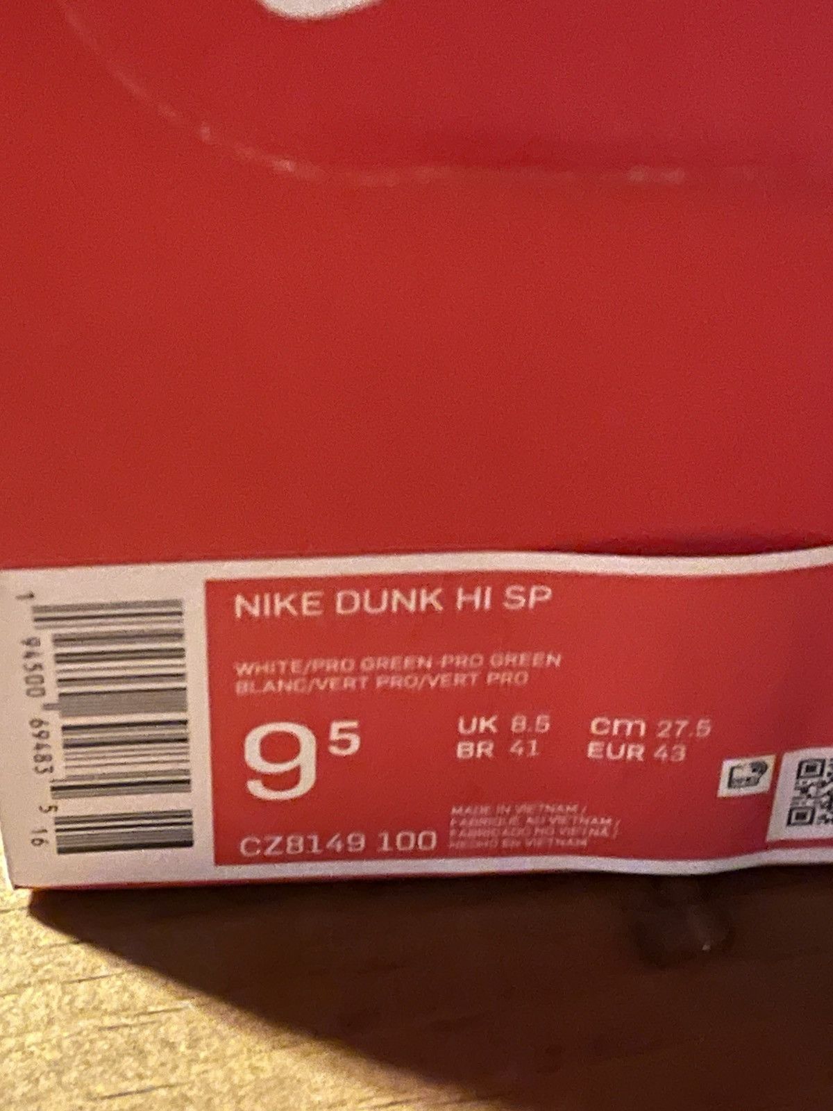 Nike Nike Dunk Hi Spartan Green Size US 9.5 / EU 42-43 - 8 Thumbnail