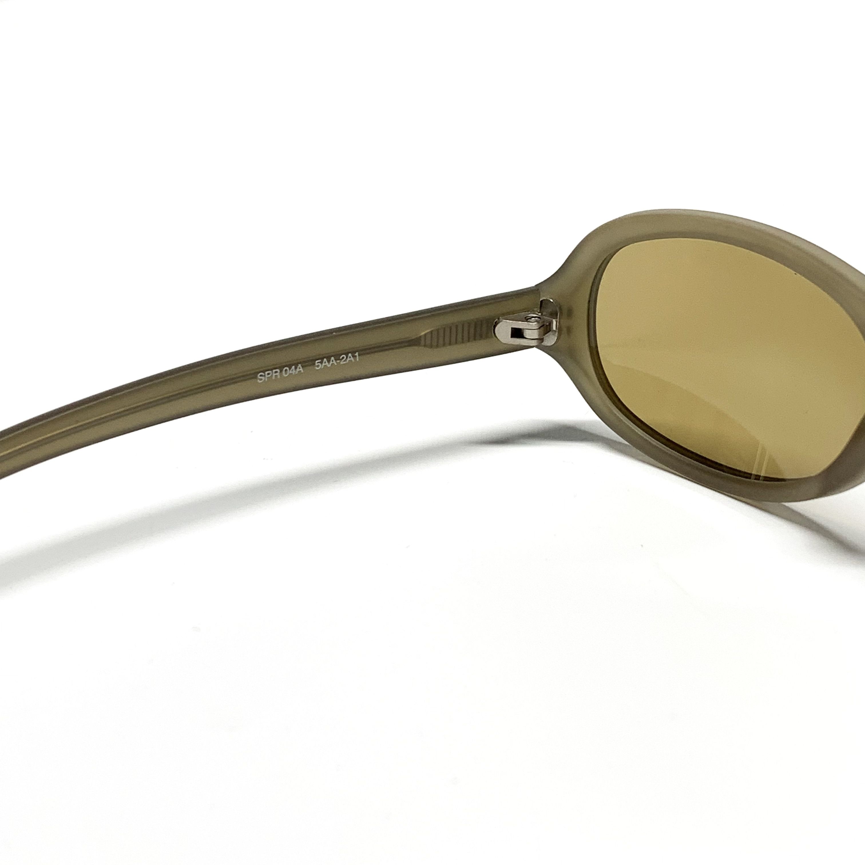 Vtg 00s Prada Frosted Round Sunglasses (Olive) - Sunglasses