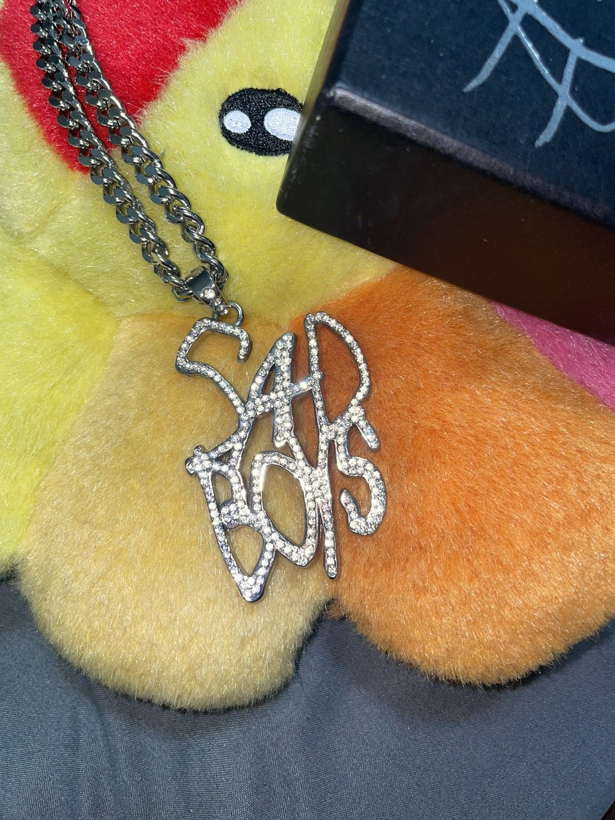 Drain Gang 💎 Sad Boys Chain Yung Lean Silver Crystal Chain Necklace Size ONE SIZE - 3 Thumbnail