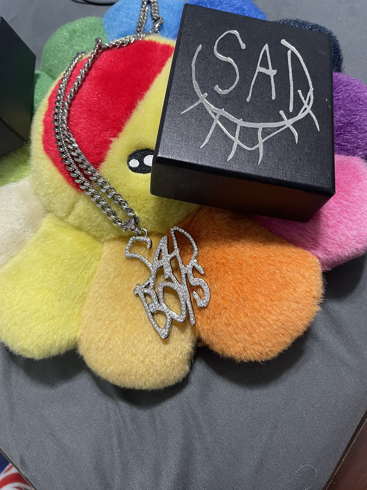 Drain Gang 💎 Sad Boys Chain Yung Lean Silver Crystal Chain Necklace Size ONE SIZE - 2 Thumbnail
