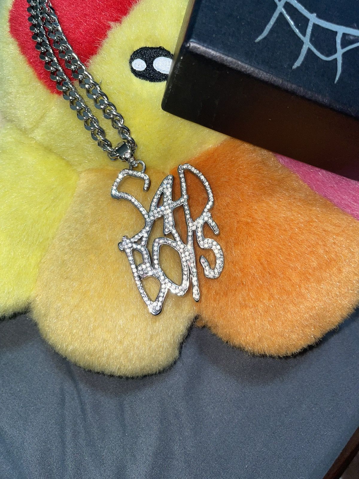 Drain Gang 💎 Sad Boys Chain Yung Lean Silver Crystal Chain Necklace Size ONE SIZE - 4 Thumbnail