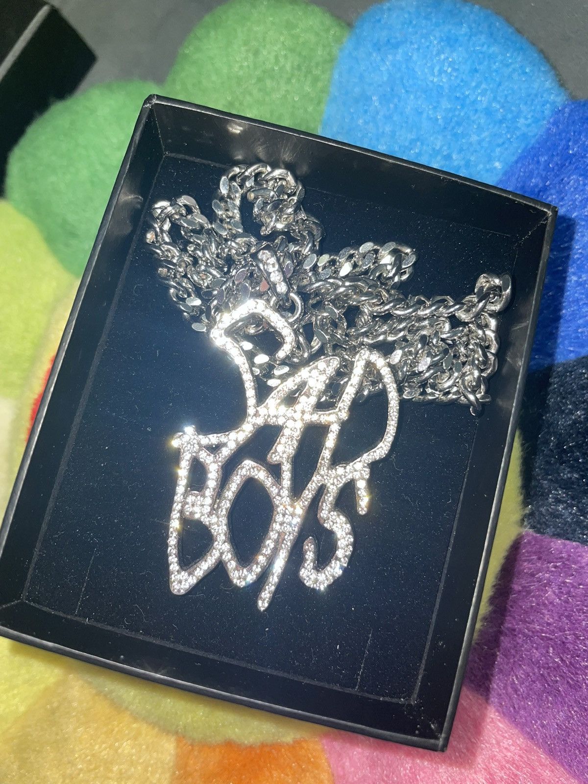 Drain Gang 💎 Sad Boys Chain Yung Lean Silver Crystal Chain Necklace Size ONE SIZE - 1 Thumbnail