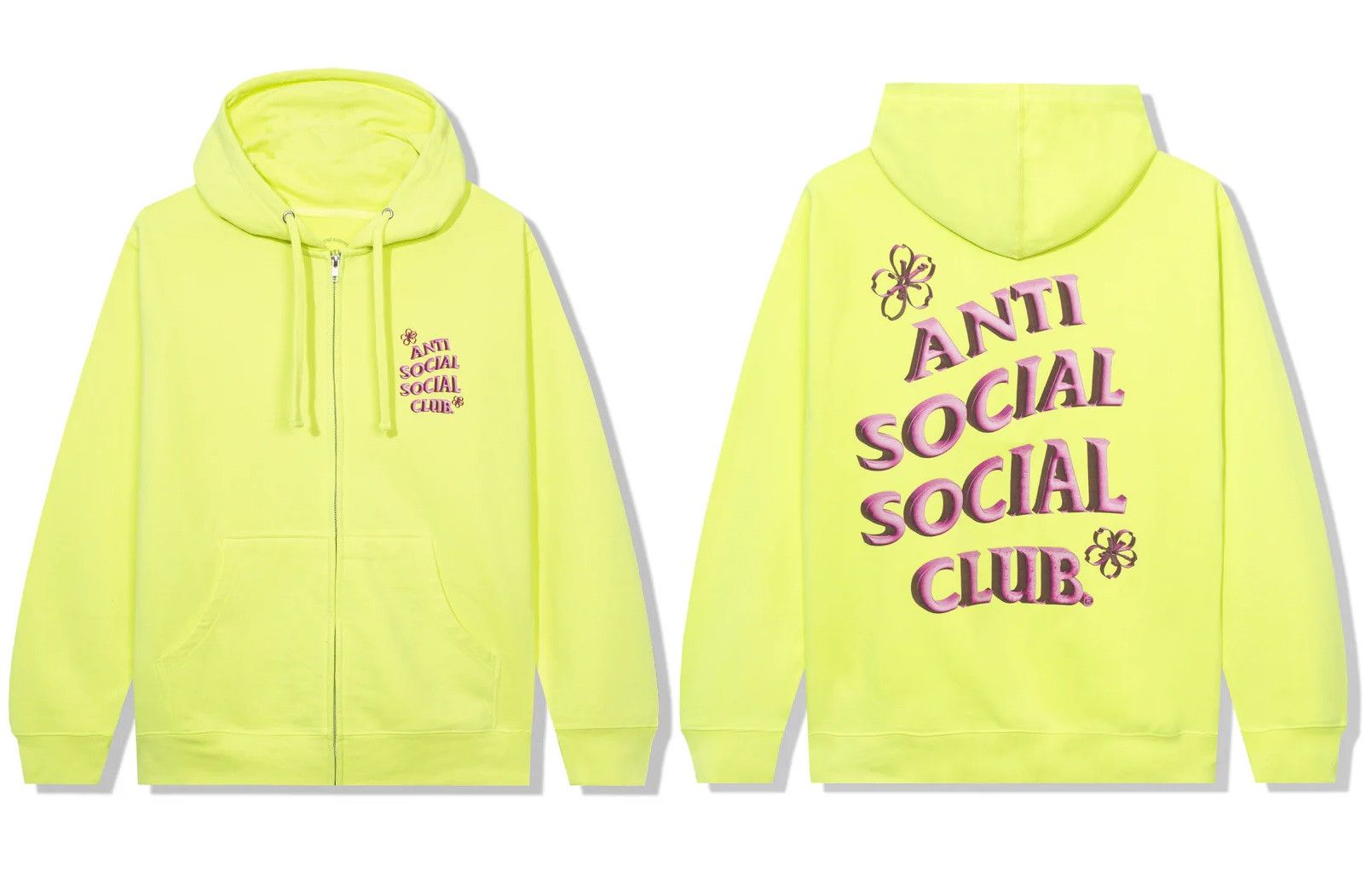 Anti Social Social Club DS Pink ASSC Coral Crush Yellow Zip Hoodie BAPE Supreme kith Size US M / EU 48-50 / 2 - 1 Preview