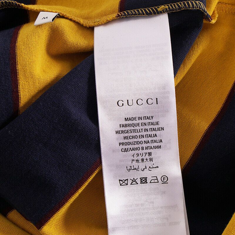 Gucci GUCCI Men Yellow Striped SEQUIN RABBIT EMBROIDERED T-Shirt L Size US L / EU 52-54 / 3 - 11 Thumbnail