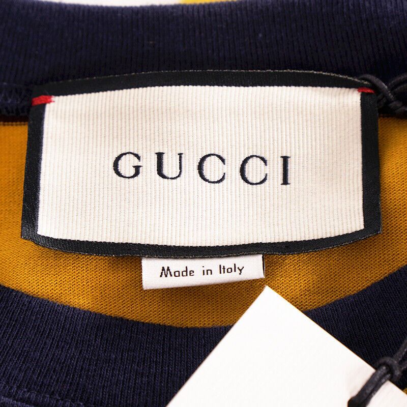 Gucci GUCCI Men Yellow Striped SEQUIN RABBIT EMBROIDERED T-Shirt L Size US L / EU 52-54 / 3 - 8 Thumbnail