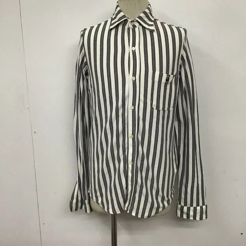 Bape Shirt White x Black Striped Cotton Long Sleeve Size US S / EU 44-46 / 1 - 1 Preview