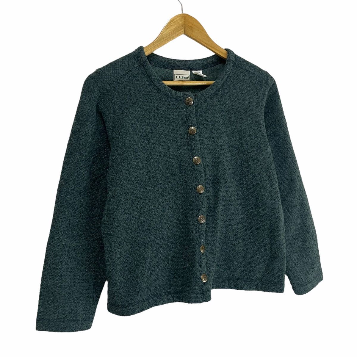 L.L. Bean × Vintage 💥 90s LL Bean Button Knit Wool Cardigan Size M / US 6-8 / IT 42-44 - 2 Thumbnail
