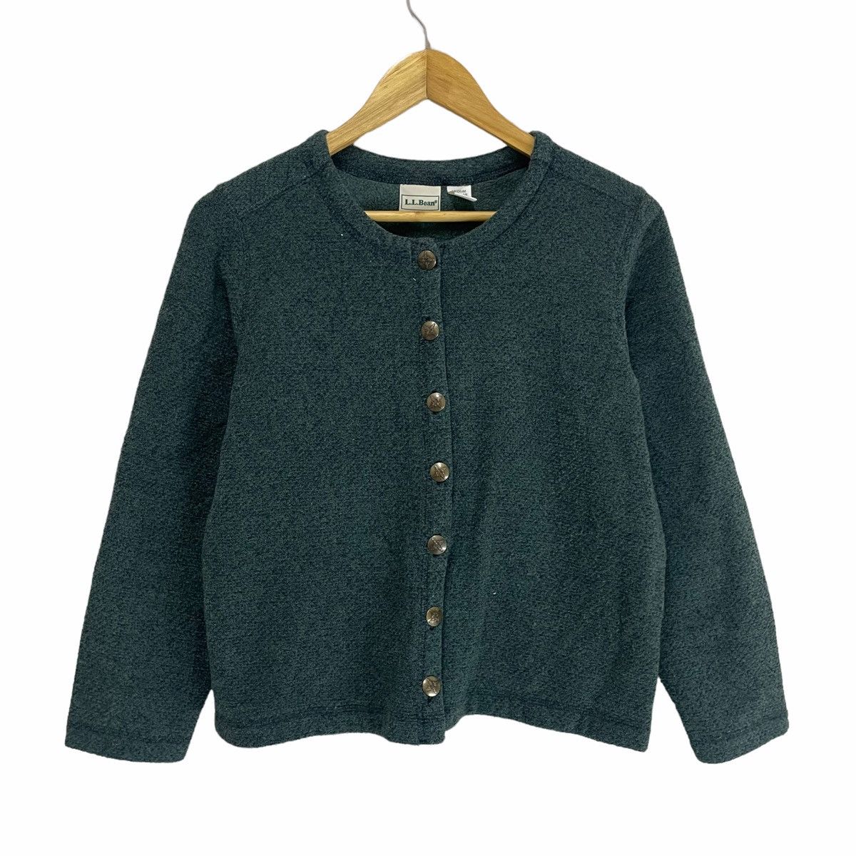 L.L. Bean × Vintage 💥 90s LL Bean Button Knit Wool Cardigan Size M / US 6-8 / IT 42-44 - 1 Thumbnail