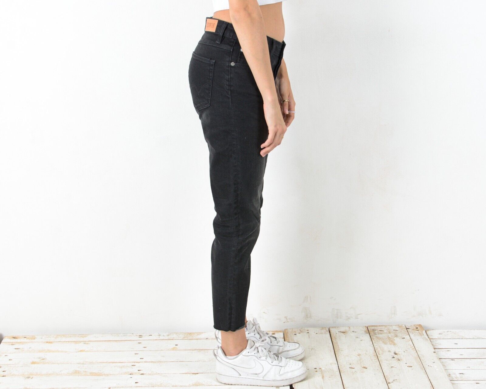 Edwin × Japanese Brand × Vintage Edwin Women W32 L26 Black Denim Jeans Pants Cropped Leg Size 32" / US 10 / IT 46 - 2 Thumbnail