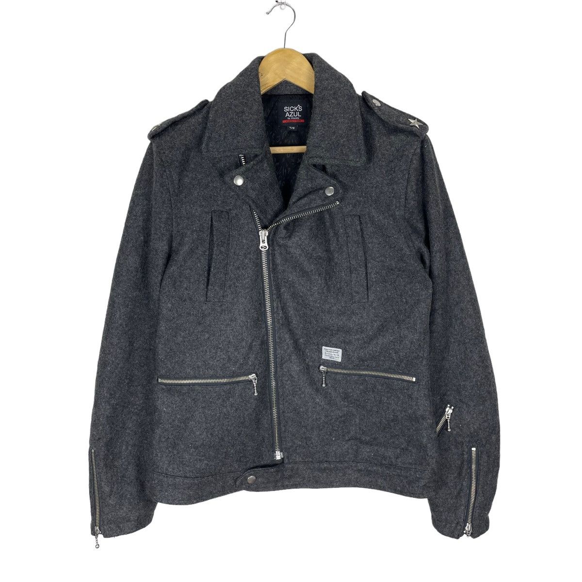 ❄️SICKS AZUL DOUBLE COLLAR BIKERS JACKET LIKE SCHOTT