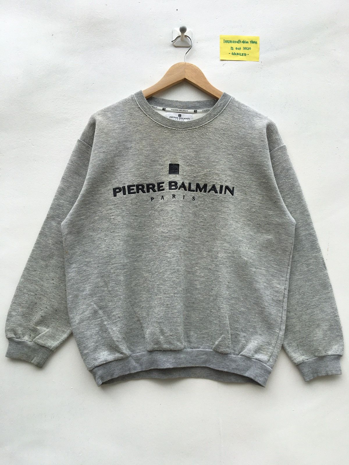 Pierre Balmain Vintage Pierre Balmain Biglogo Spellout Sweatshirt Size US L / EU 52-54 / 3 - 2 Thumbnail