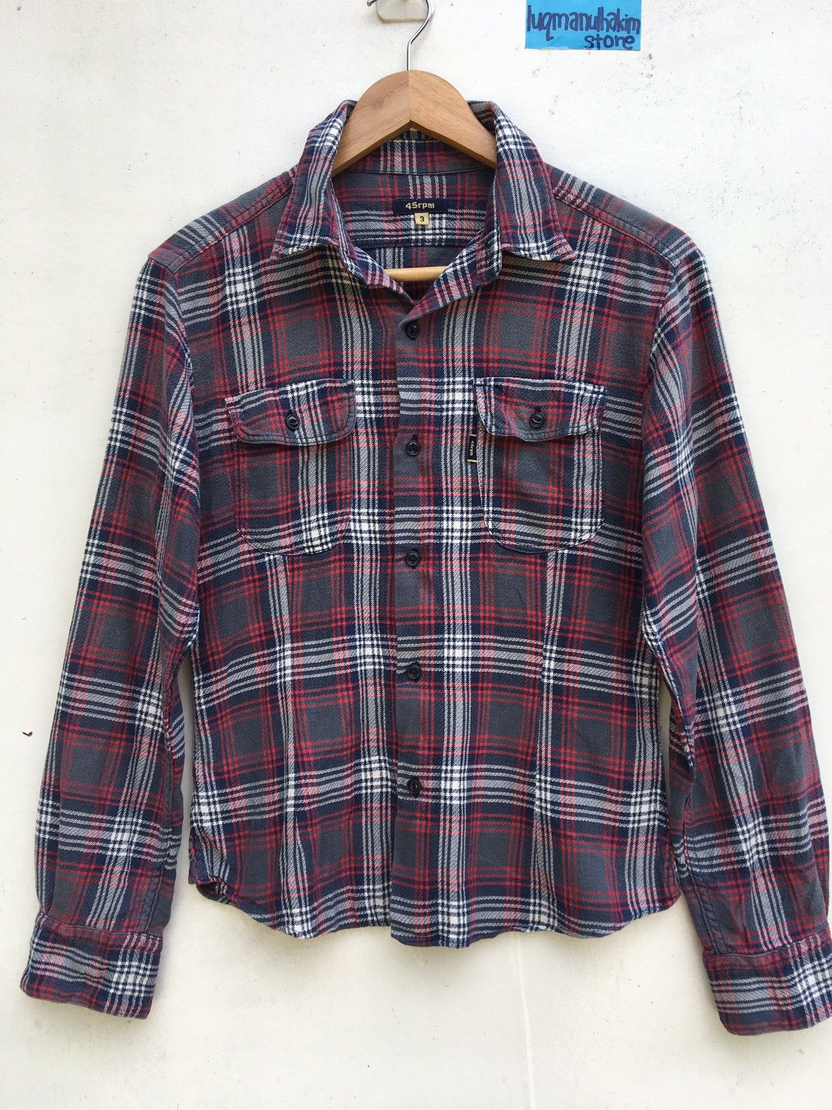 45rpm Japanese Designer 45rpm Checkered Shirt Size US S / EU 44-46 / 1 - 1 Thumbnail