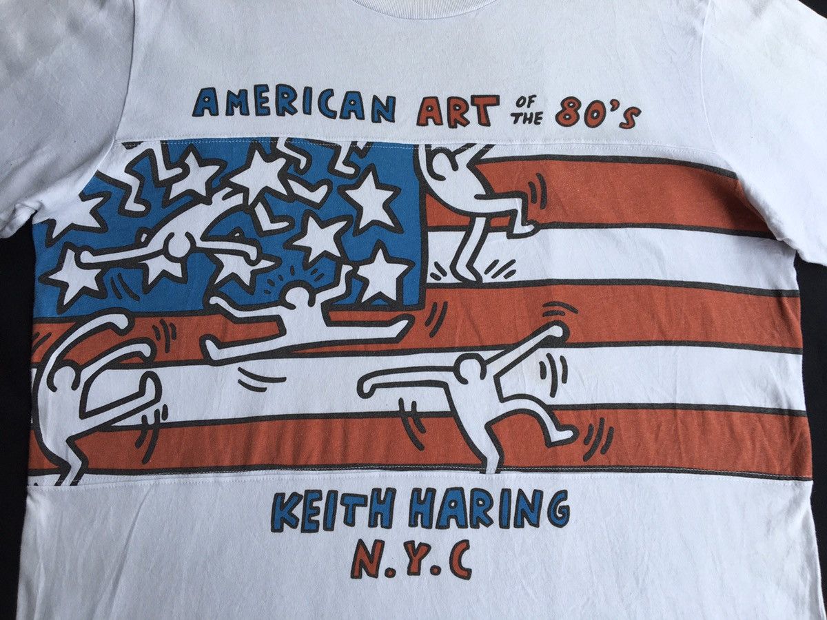 Keith Haring Keith Haring America Flag Art Rare Tshirt Size US XL / EU 56 / 4 - 6 Thumbnail