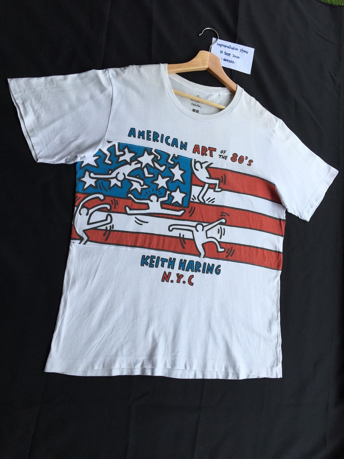 Keith Haring Keith Haring America Flag Art Rare Tshirt Size US XL / EU 56 / 4 - 2 Thumbnail