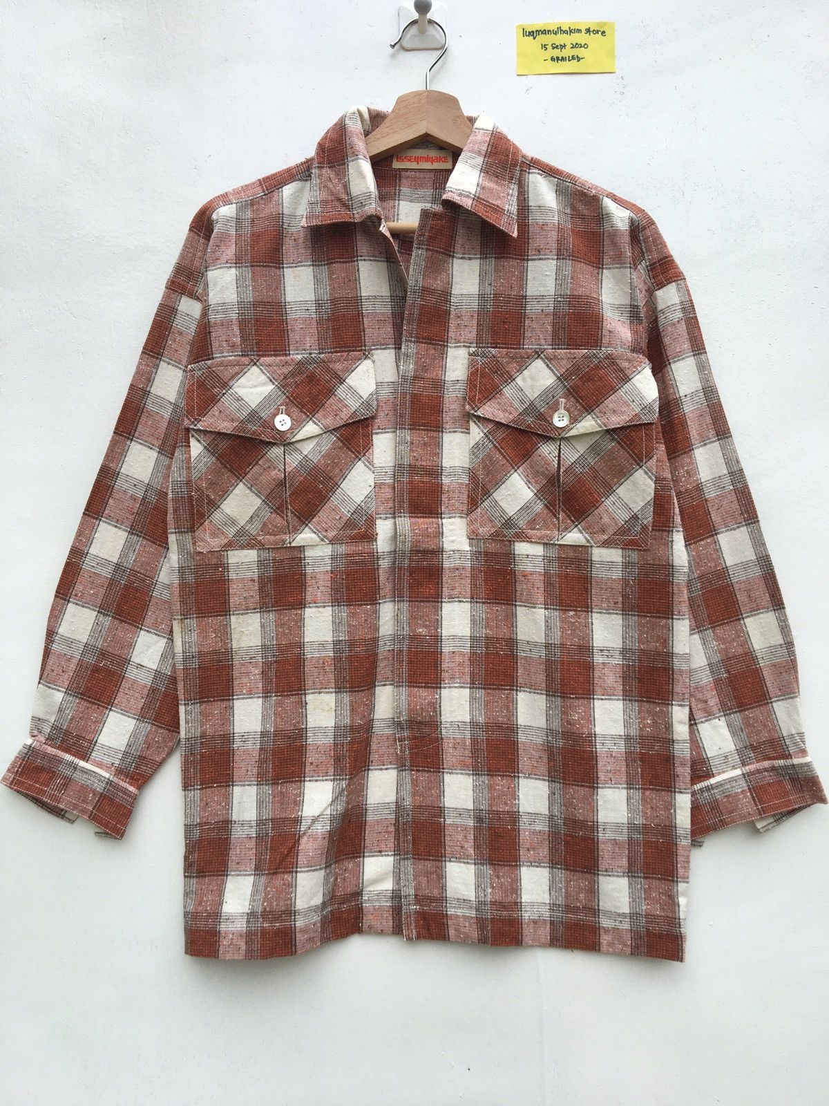 Issey Miyake Rare Vintage 80s Issey Miyake Men Flannel Button Up Shirt Size US M / EU 48-50 / 2 - 1 Thumbnail