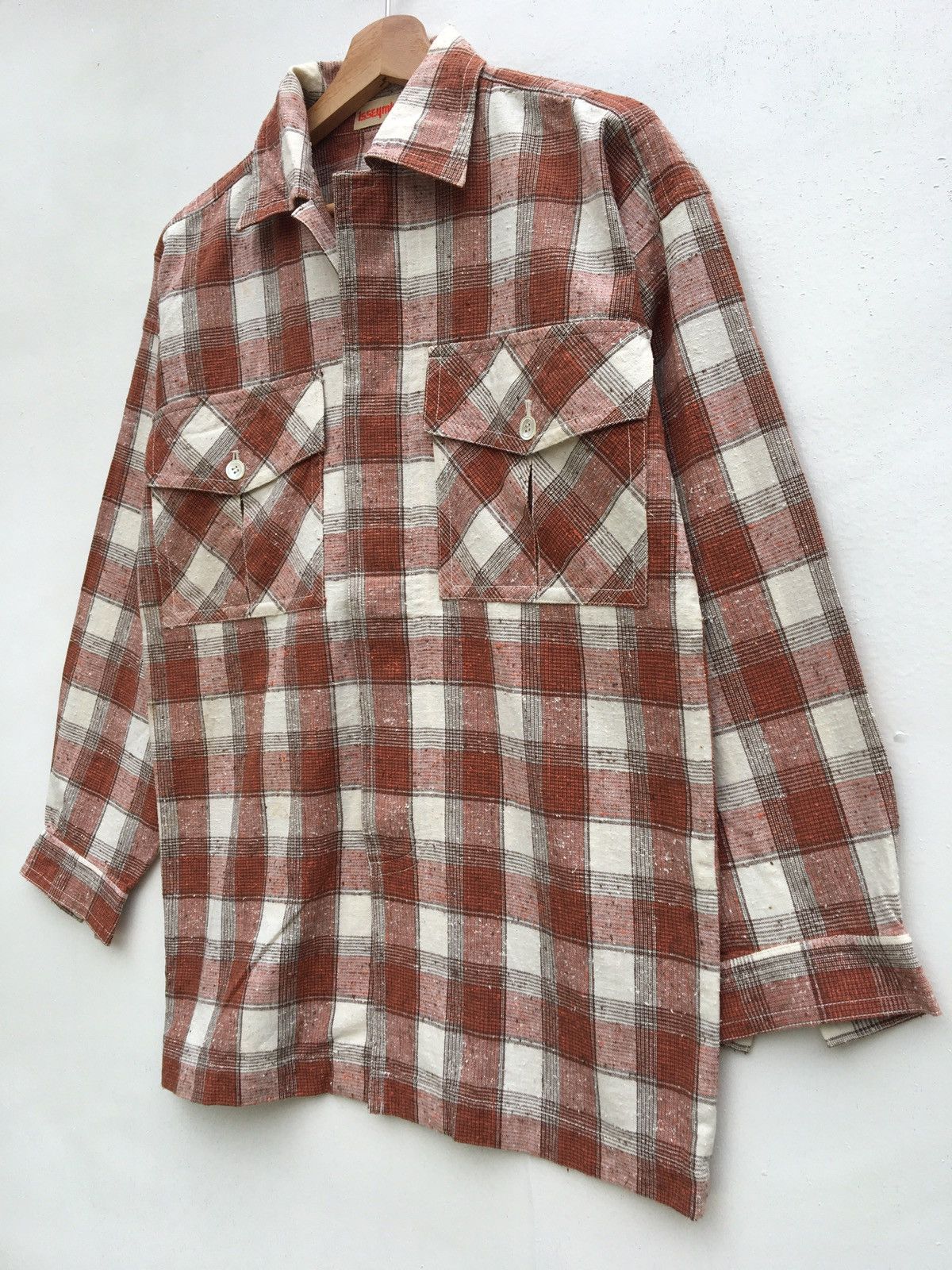 Issey Miyake Rare Vintage 80s Issey Miyake Men Flannel Button Up Shirt Size US M / EU 48-50 / 2 - 3 Thumbnail