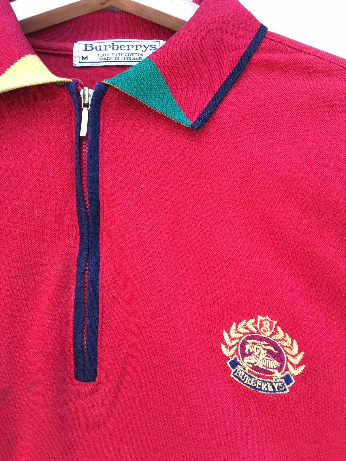 Burberry Vintage Burberrys Polo Red Longsleeve Size US M / EU 48-50 / 2 - 7 Thumbnail