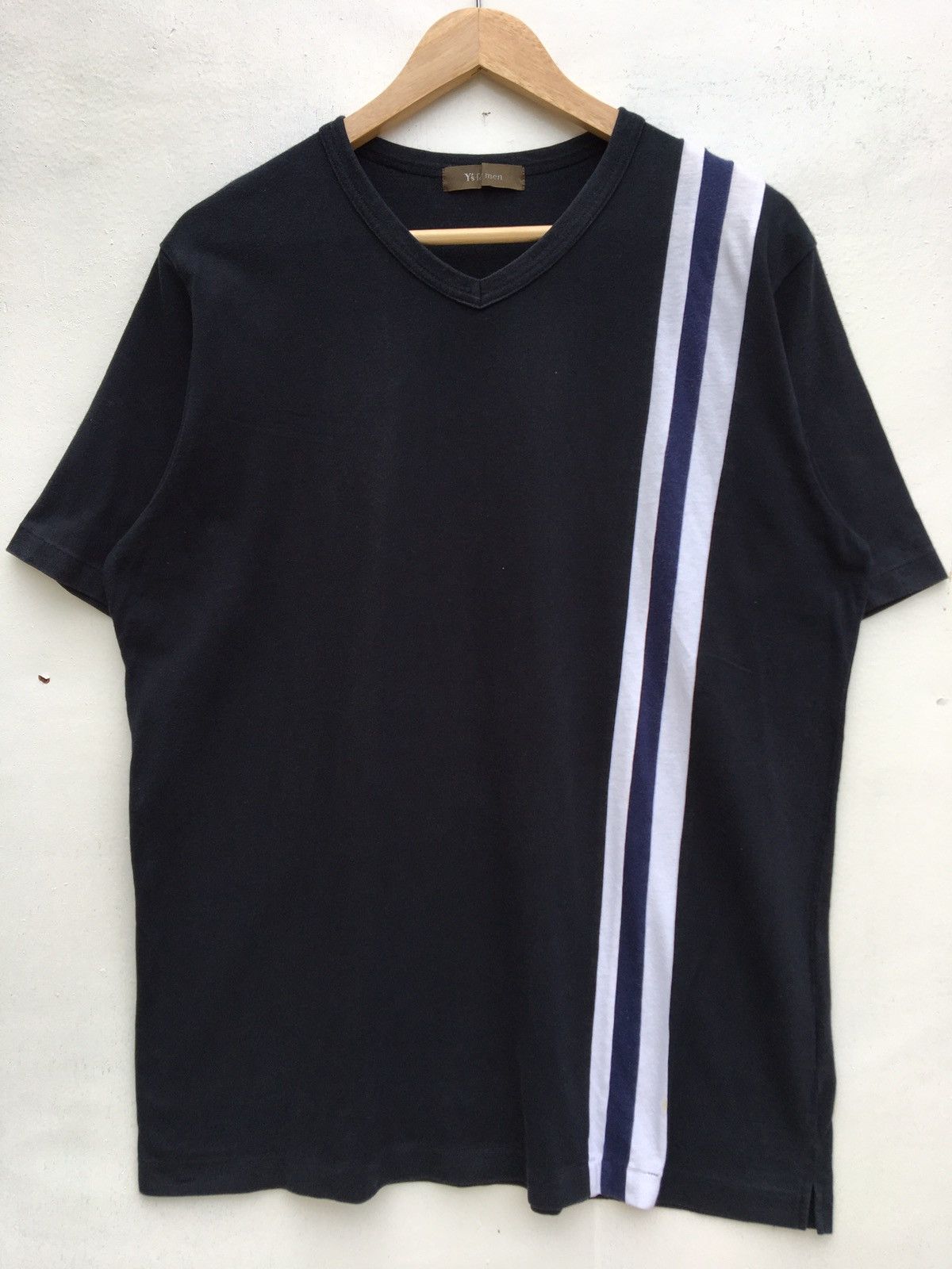 Yohji Yamamoto Vintage 80's - 90's Y's for Men Three Stripes T-Shirts Size US M / EU 48-50 / 2 - 4 Thumbnail