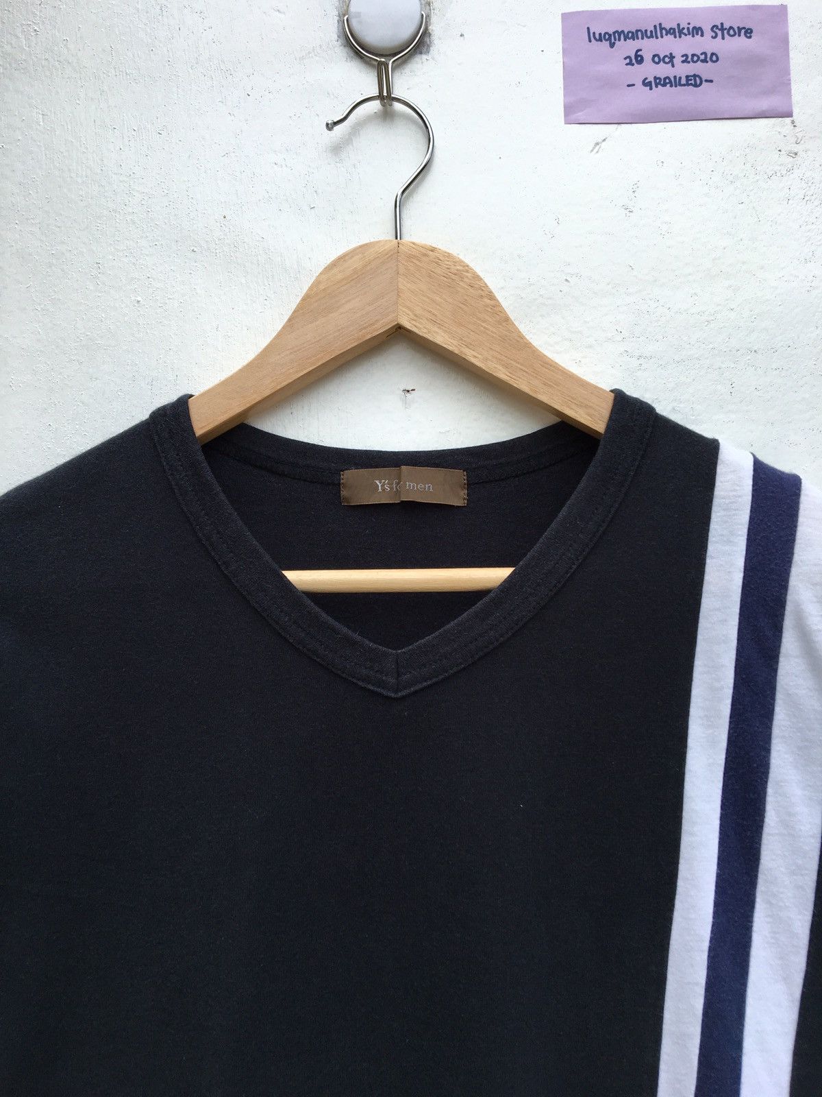 Yohji Yamamoto Vintage 80's - 90's Y's for Men Three Stripes T-Shirts Size US M / EU 48-50 / 2 - 5 Thumbnail