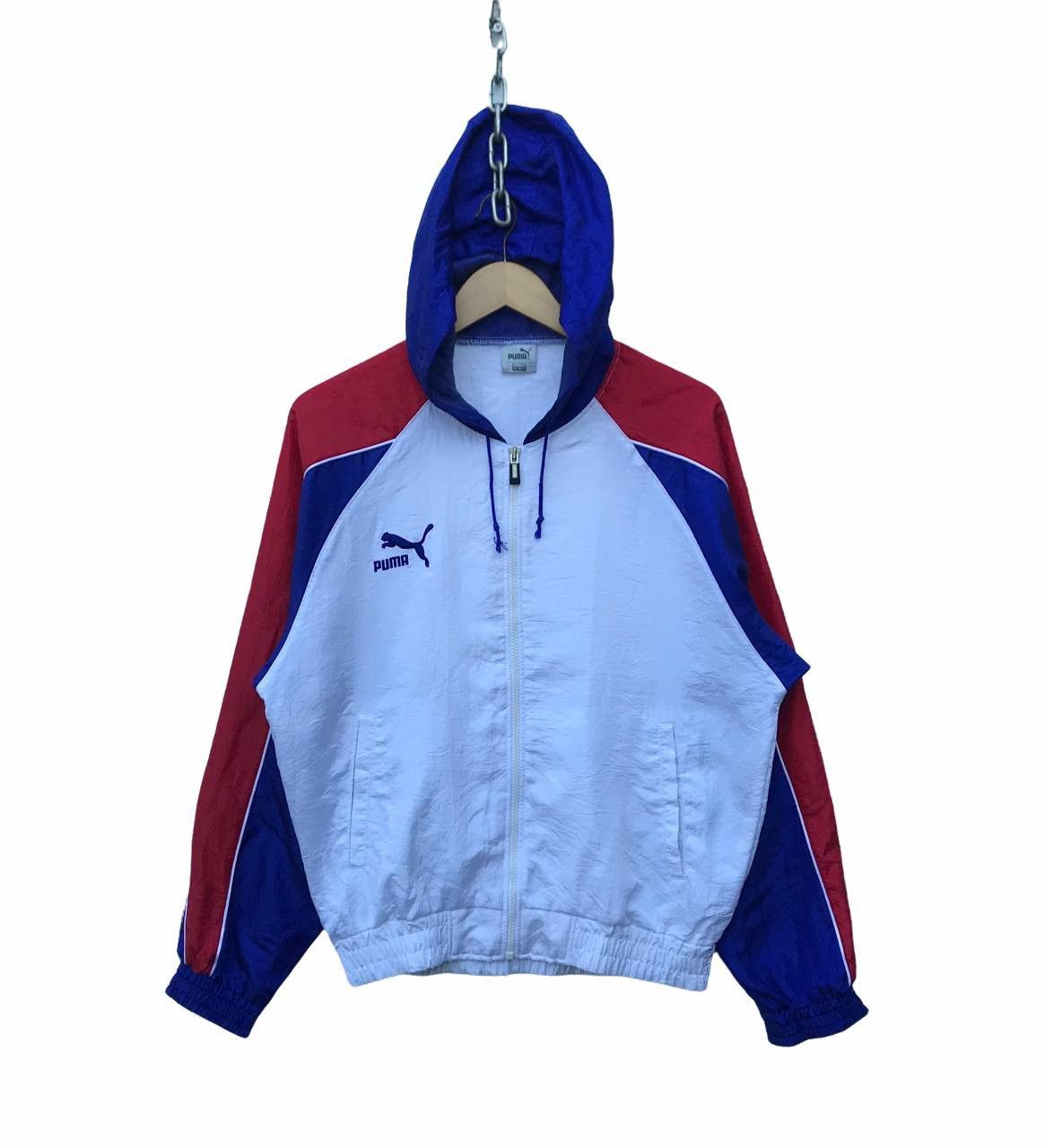 Puma Vintage Puma Windbreaker Hoodie Colourblock Jacket Size US M / EU 48-50 / 2 - 1 Thumbnail