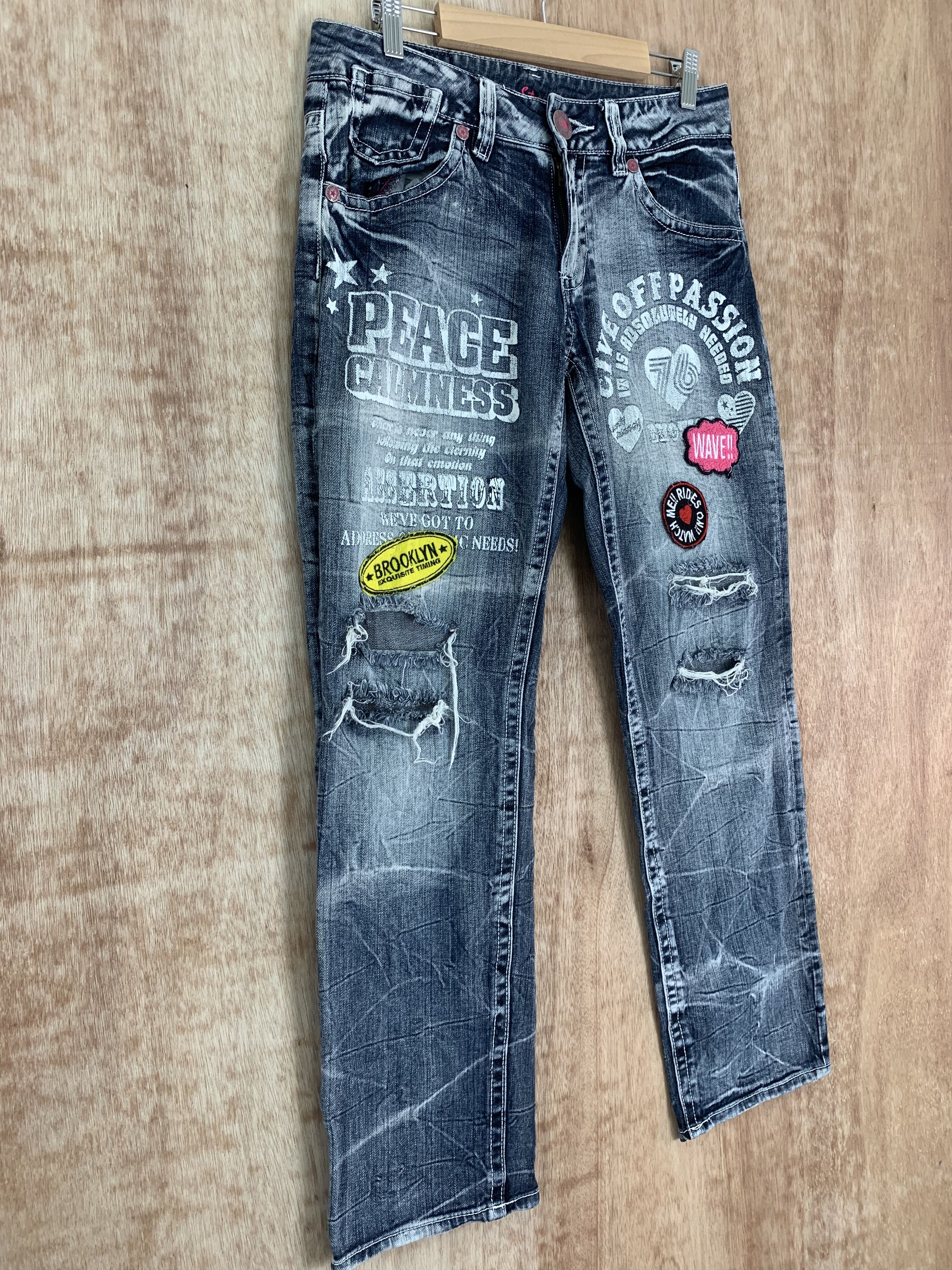 If Six Was Nine Denim Patches Pants Vintage Streetwear California Size US 28 / EU 44 - 8 Thumbnail