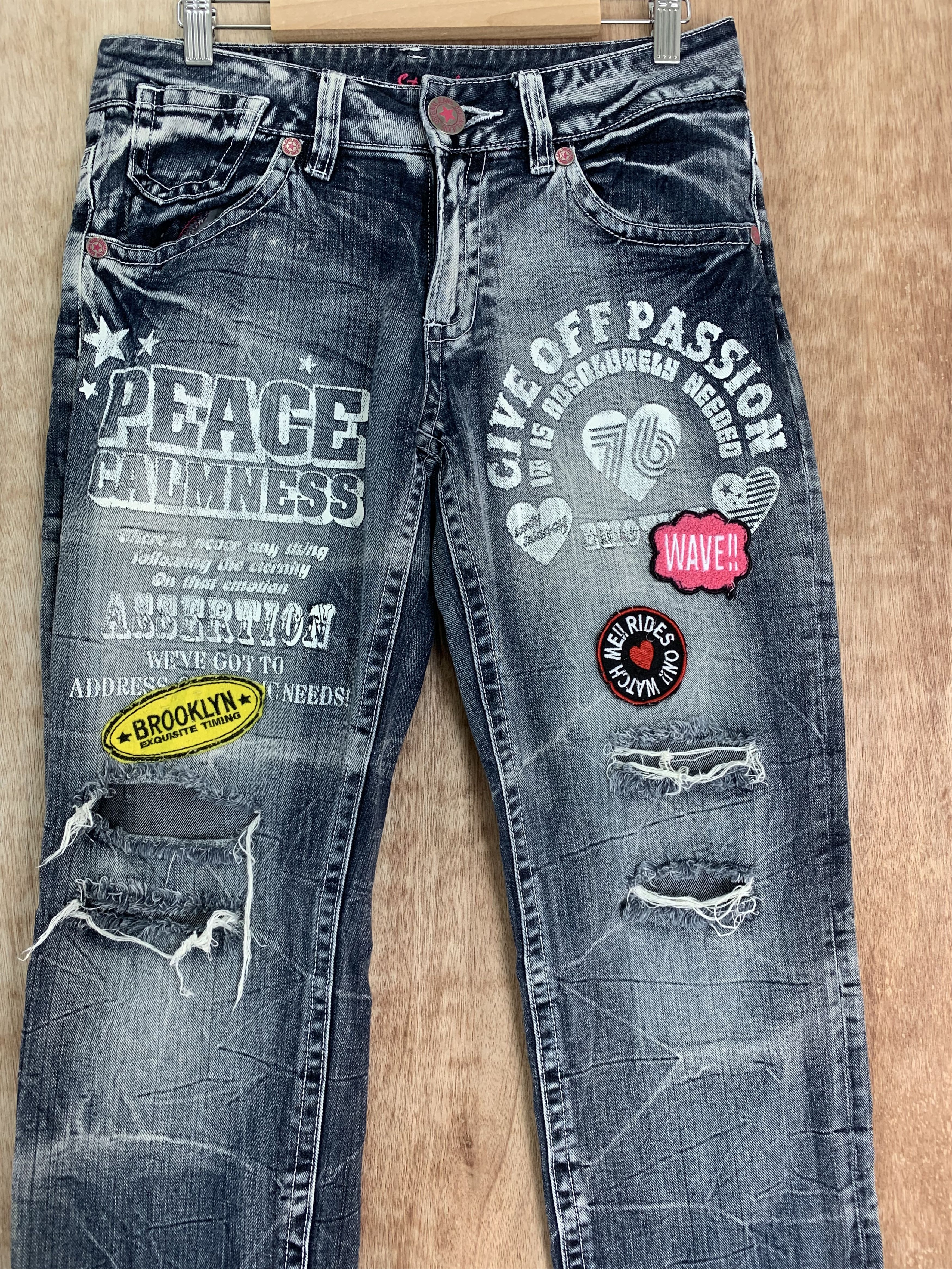 If Six Was Nine Denim Patches Pants Vintage Streetwear California Size US 28 / EU 44 - 2 Thumbnail