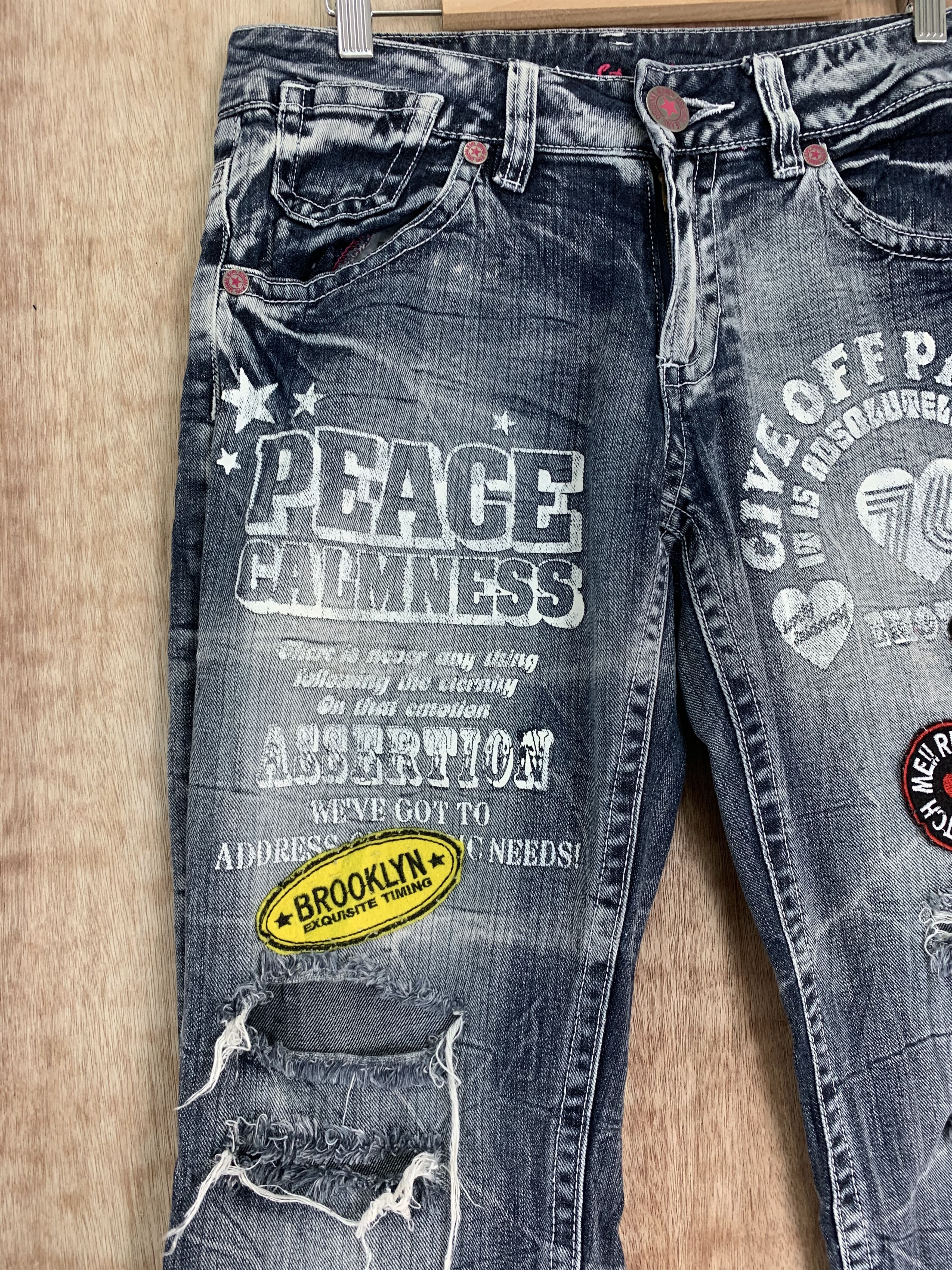 If Six Was Nine Denim Patches Pants Vintage Streetwear California Size US 28 / EU 44 - 4 Thumbnail