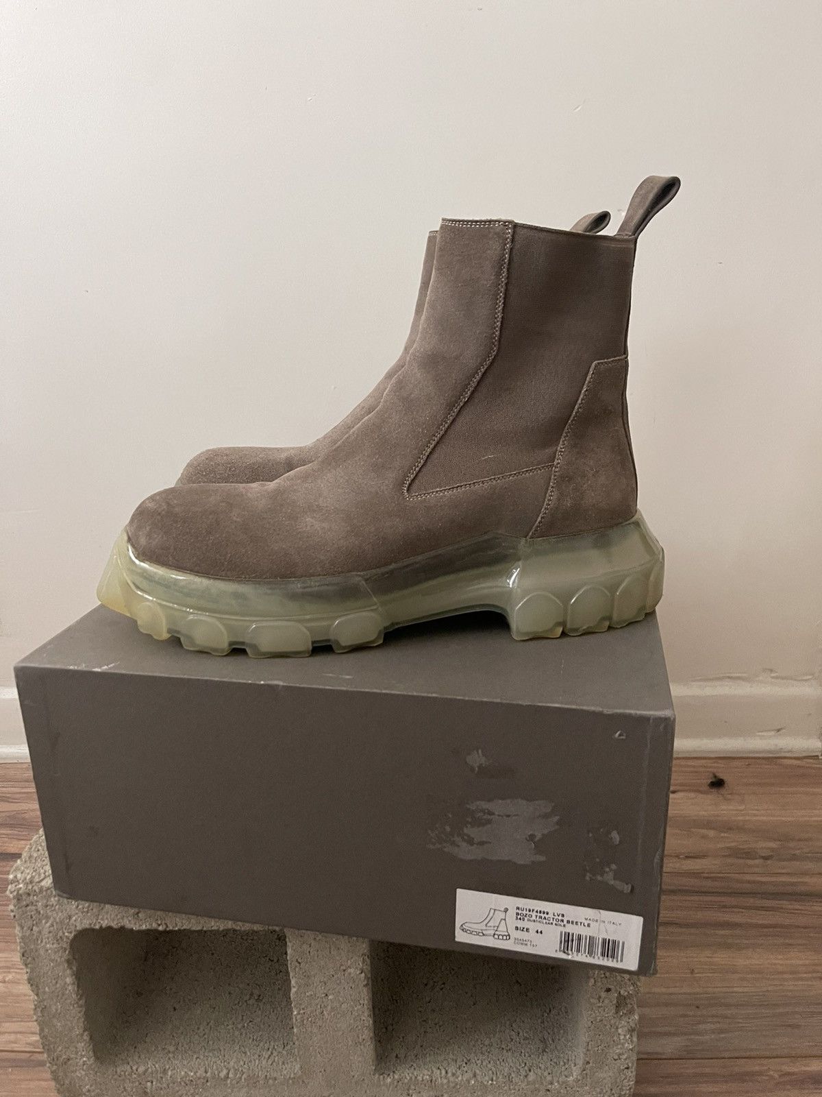 Rick Owens Suede Bozo Tractor Beetle Boots | Grailed