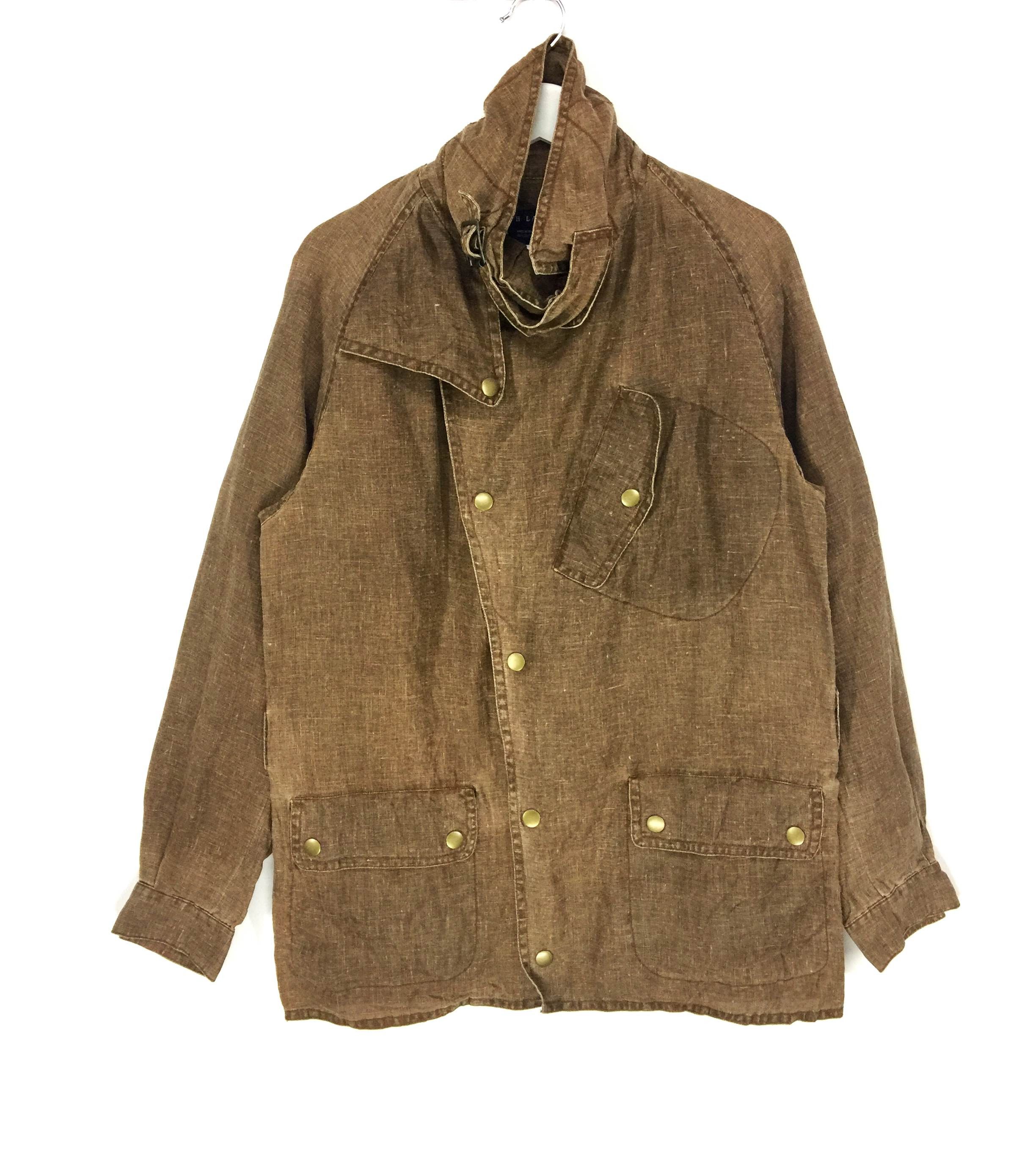 image of Polo Ralph Lauren x Thrifted Ralph Laurent Linen Jacket in Brown, Men's (Size Medium)