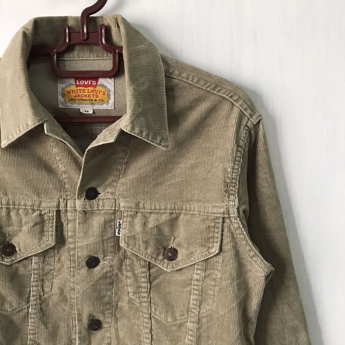 Levi's 💥Steals💥White Levis Jacket Corduroy Trucker Size US S / EU 44-46 / 1 - 4 Thumbnail