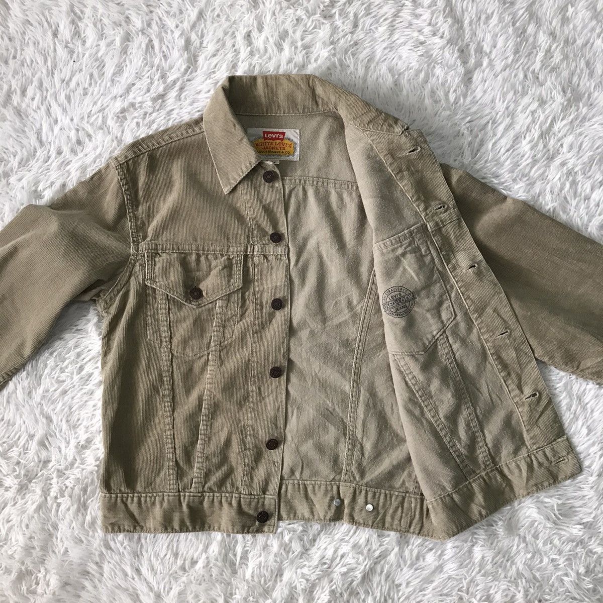 Levi's 💥Steals💥White Levis Jacket Corduroy Trucker Size US S / EU 44-46 / 1 - 13 Thumbnail
