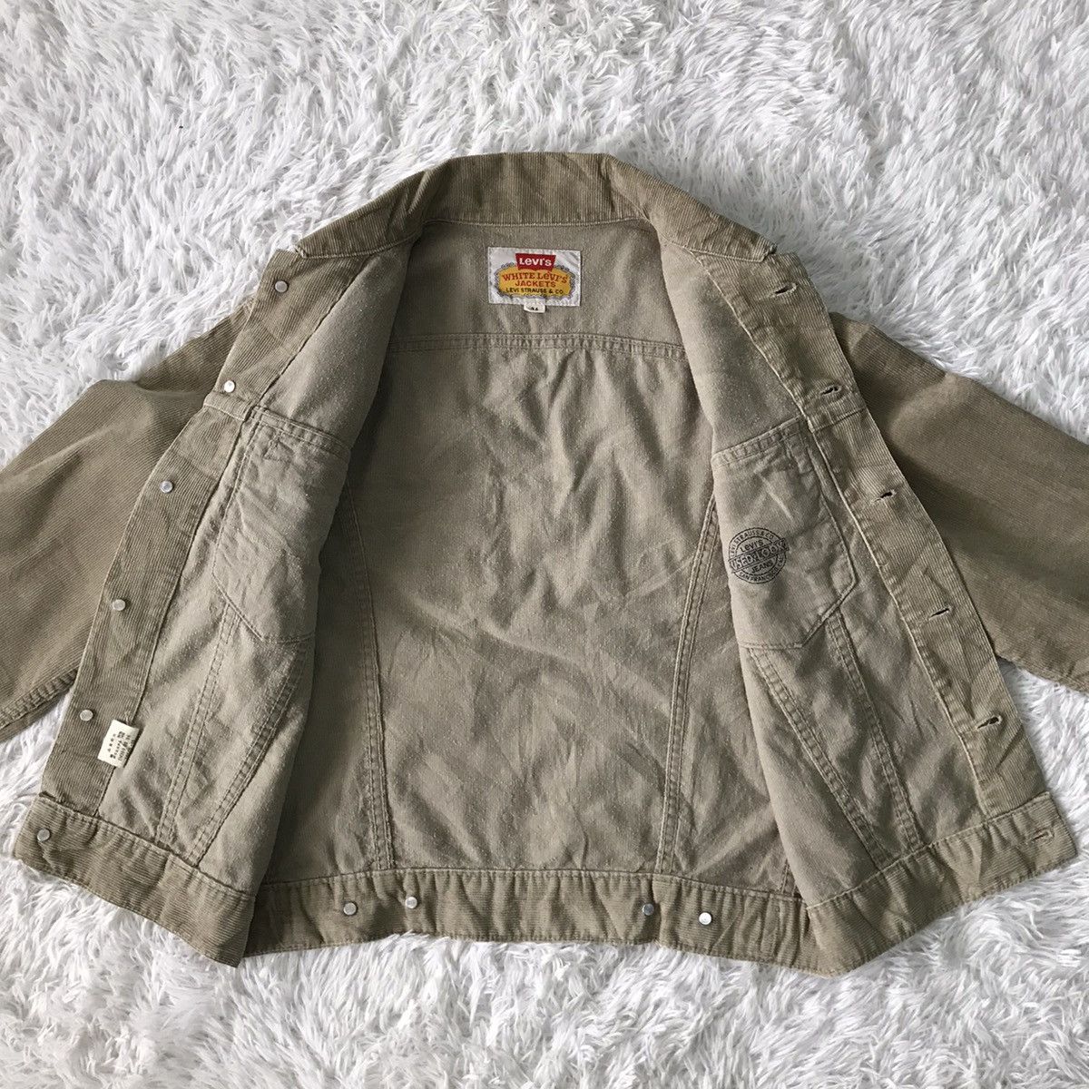 Levi's 💥Steals💥White Levis Jacket Corduroy Trucker Size US S / EU 44-46 / 1 - 14 Thumbnail