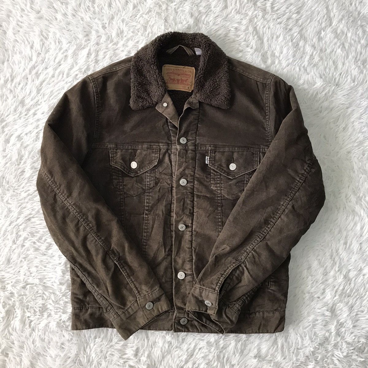Levi's 💥Steals💥Levis Shearling Corduroy Trucker Jacket Size US S / EU 44-46 / 1 - 14 Thumbnail