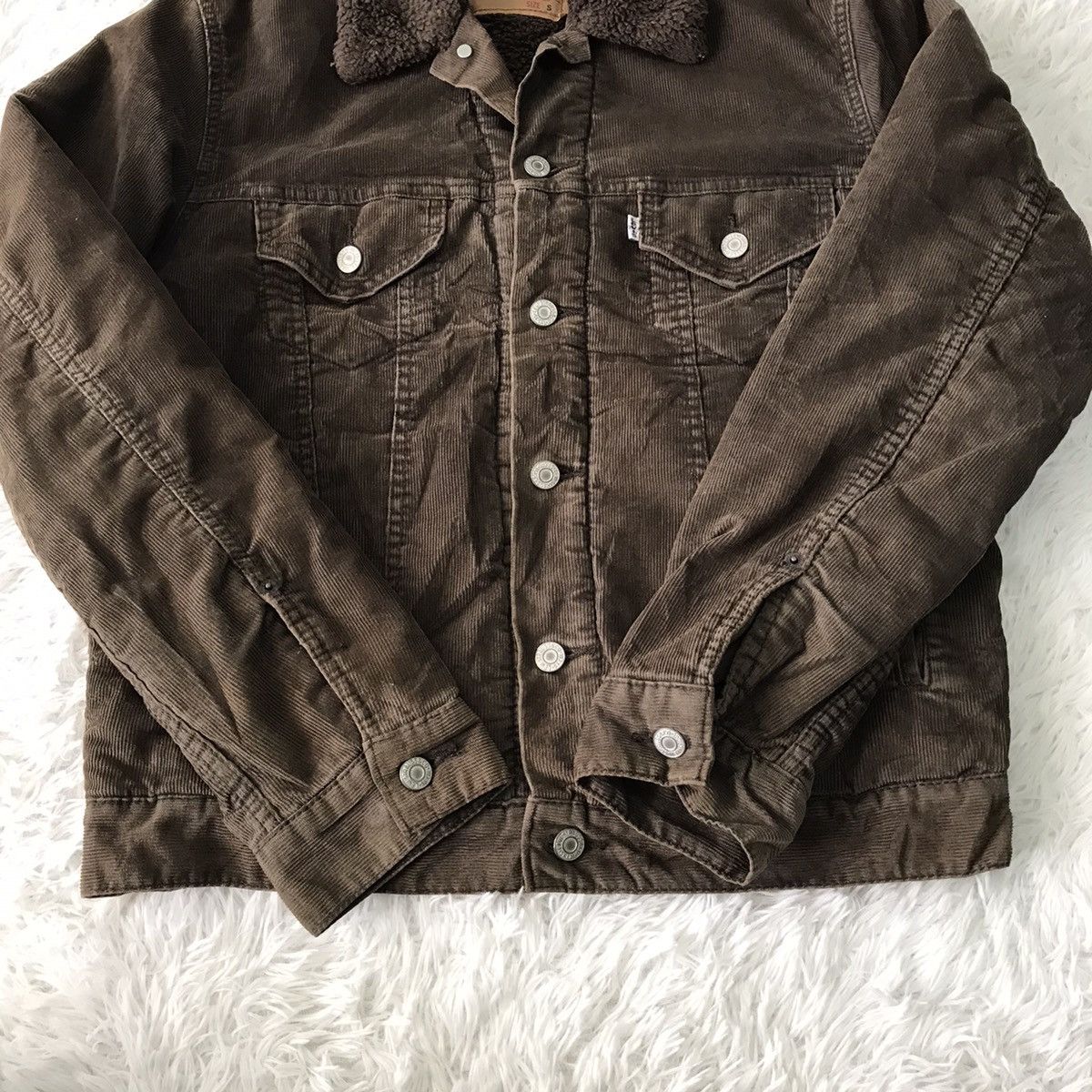 Levi's 💥Steals💥Levis Shearling Corduroy Trucker Jacket Size US S / EU 44-46 / 1 - 13 Thumbnail