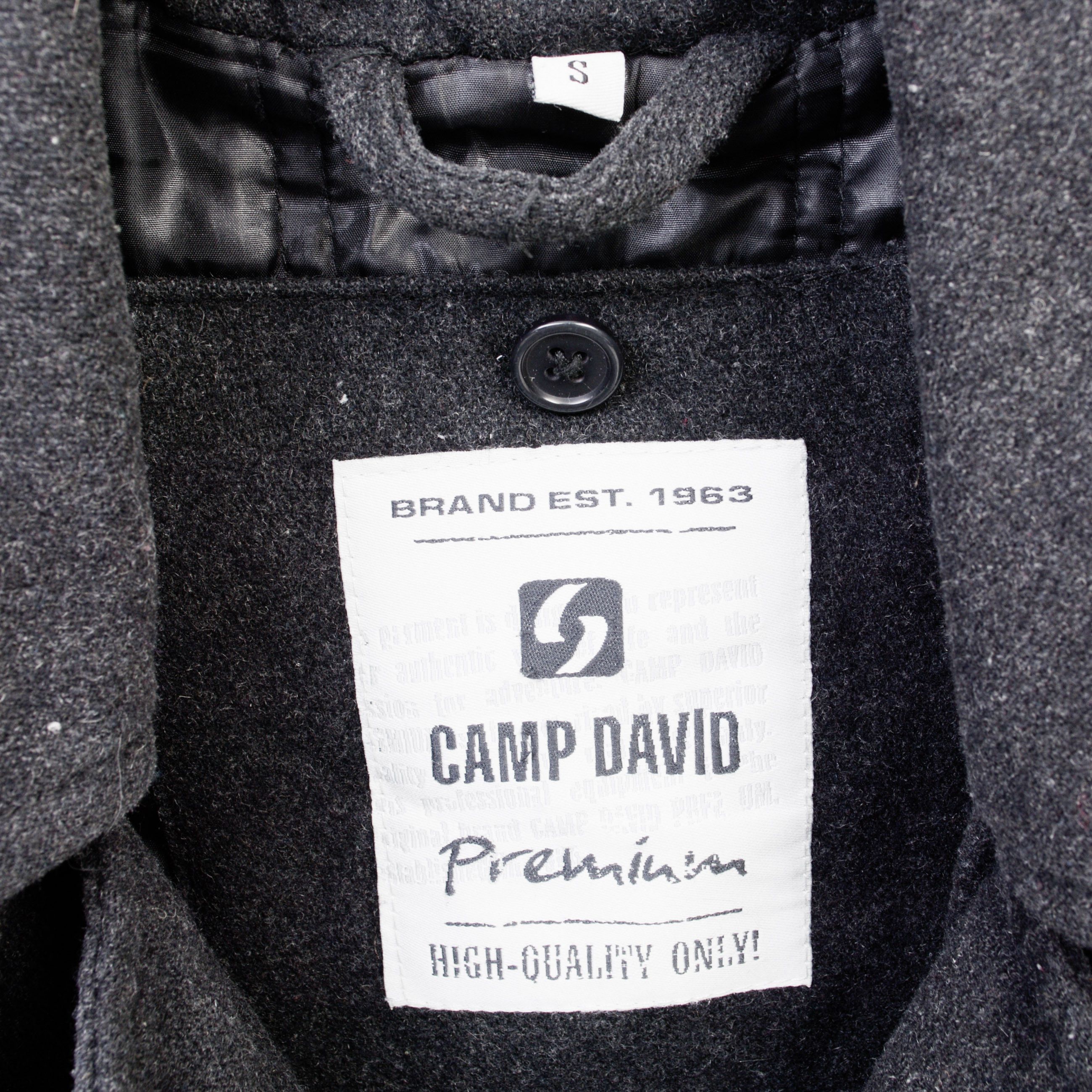 Camp David Car Jacket Pea Coat Wool Blend Black Button Winter Size US S / EU 44-46 / 1 - 3 Thumbnail