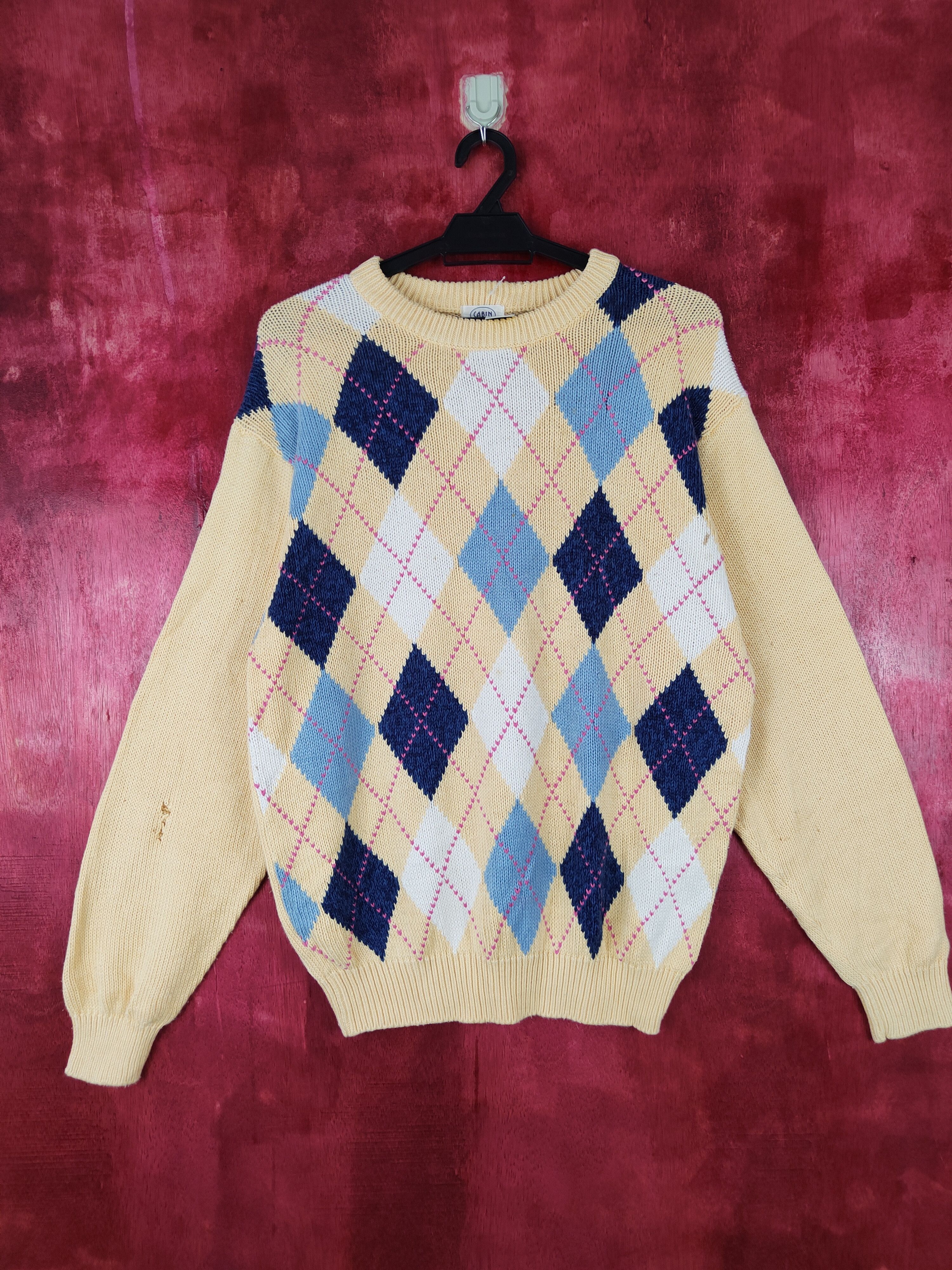 image of Homespun Knitwear Cabin Yellow Knitwear Vintage Sweatshirt 4375, Men's (Size Medium)