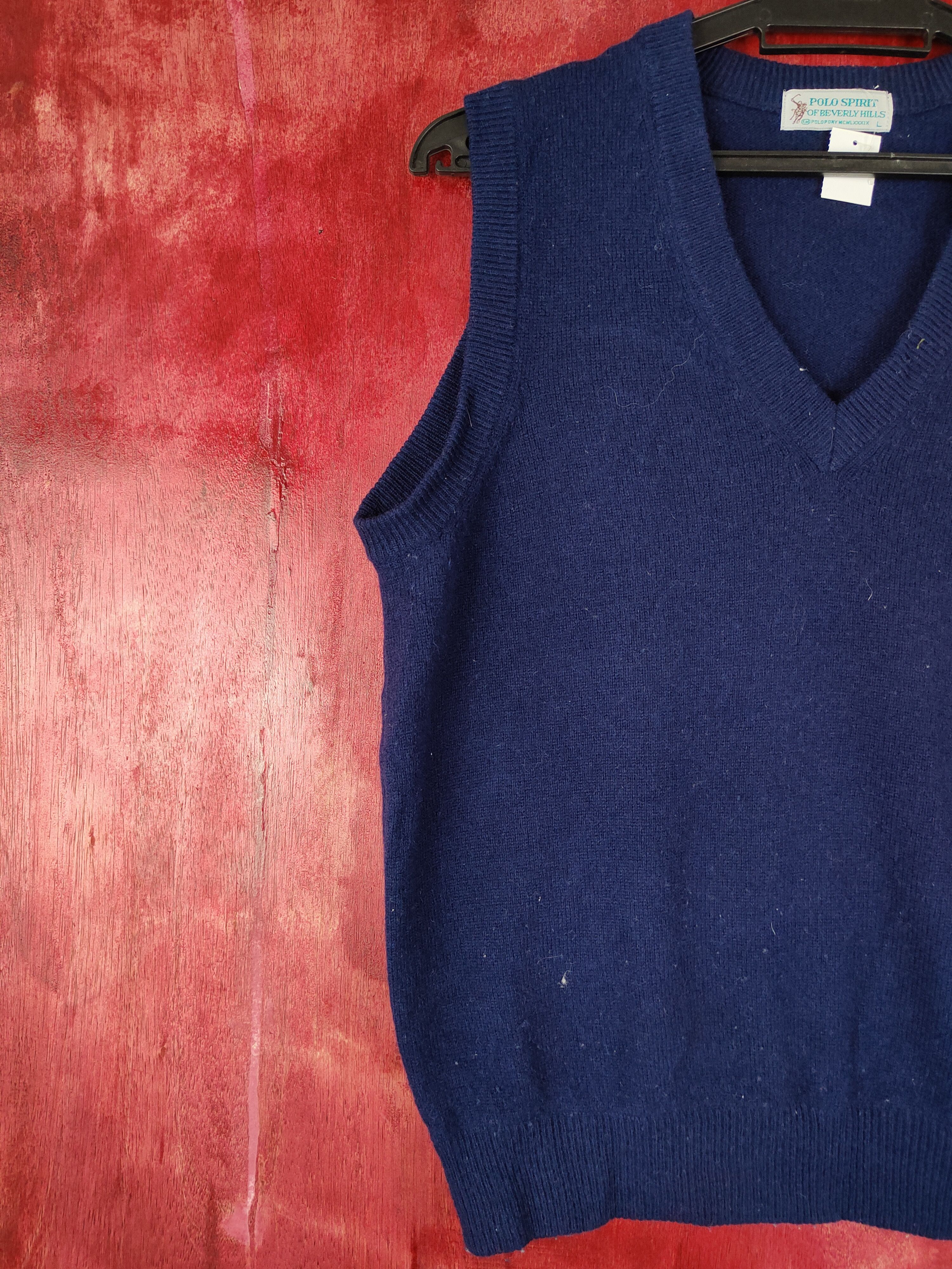 Japanese Brand Polo Spirit Dark Blue Vest sleeveless vintage #4374 Size US M / EU 48-50 / 2 - 4 Thumbnail