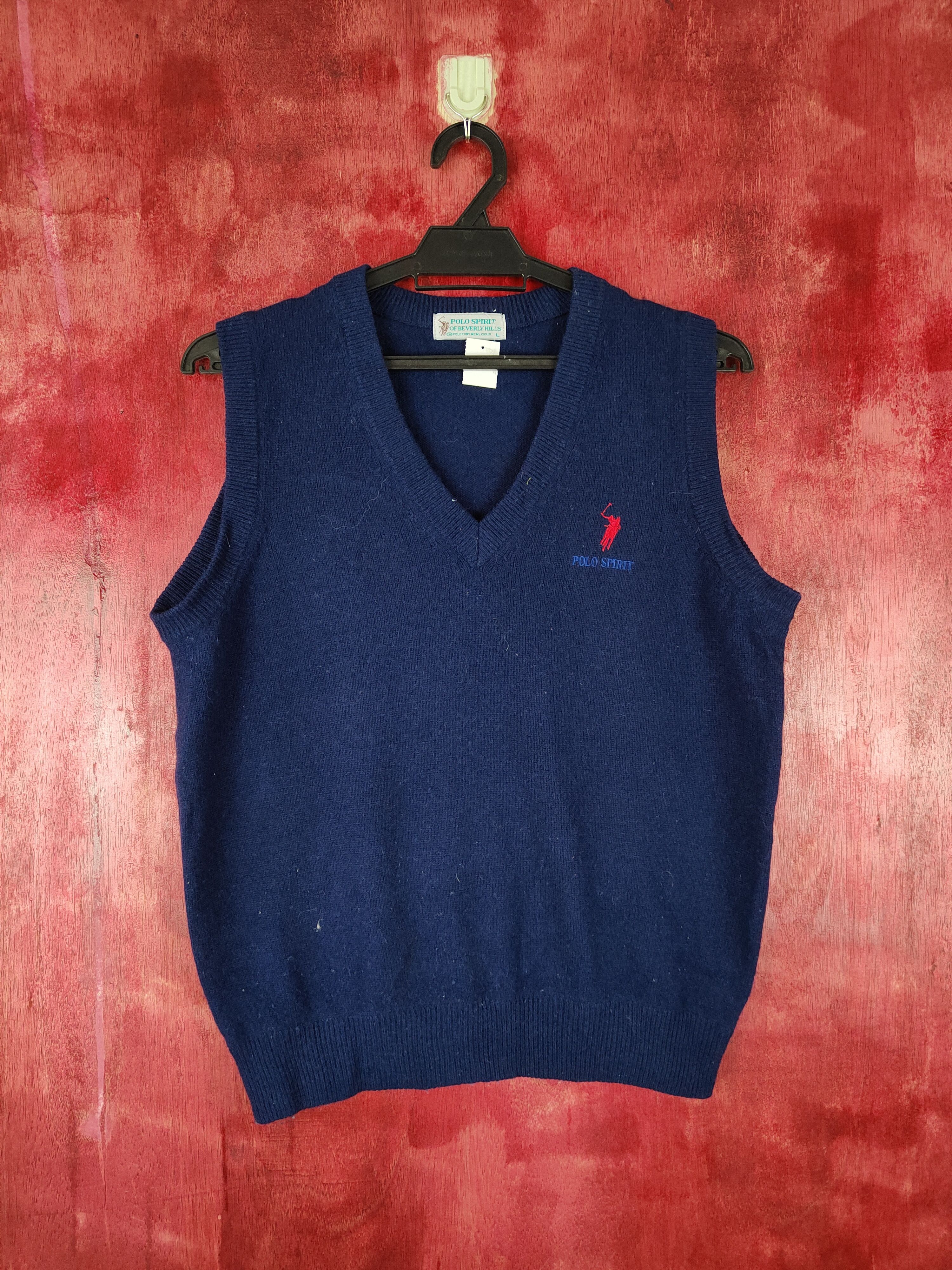 Japanese Brand Polo Spirit Dark Blue Vest sleeveless vintage #4374 Size US M / EU 48-50 / 2 - 1 Thumbnail