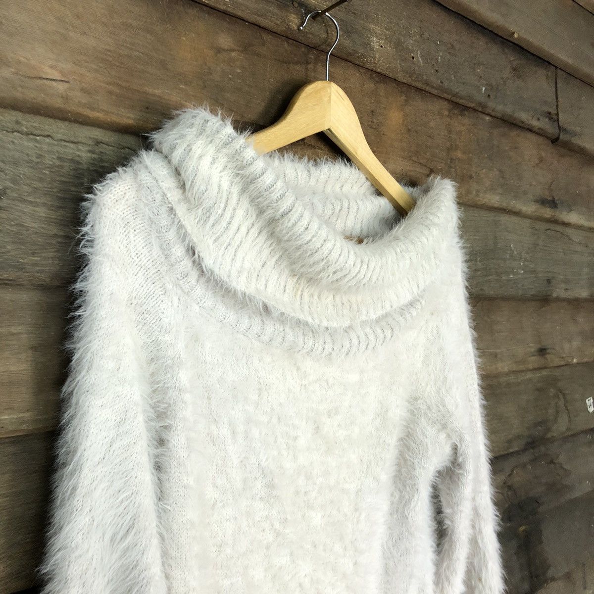 Homespun Knitwear × Japanese Brand Retro Girl Turtle Neck Shag Shaggy Fur Mohair Knitwear #6999 Size S / US 4 / IT 40 - 6 Thumbnail