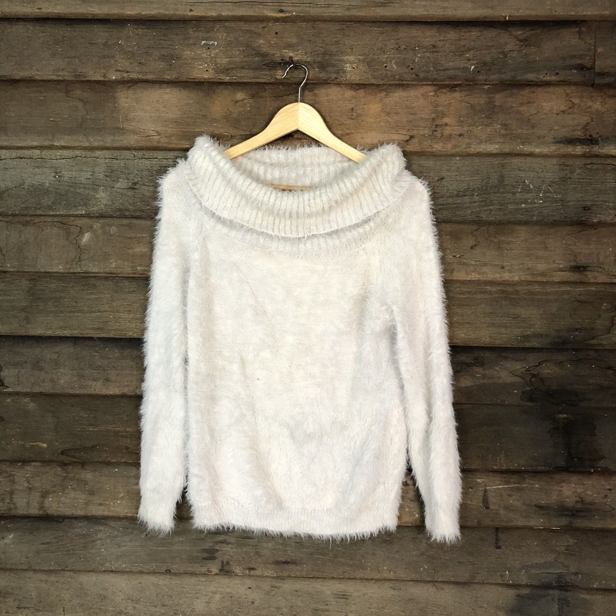 Homespun Knitwear × Japanese Brand Retro Girl Turtle Neck Shag Shaggy Fur Mohair Knitwear #6999 Size S / US 4 / IT 40 - 1 Thumbnail