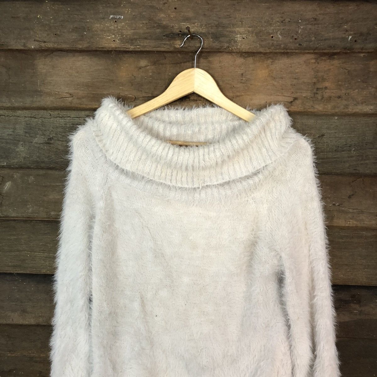 Homespun Knitwear × Japanese Brand Retro Girl Turtle Neck Shag Shaggy Fur Mohair Knitwear #6999 Size S / US 4 / IT 40 - 2 Thumbnail