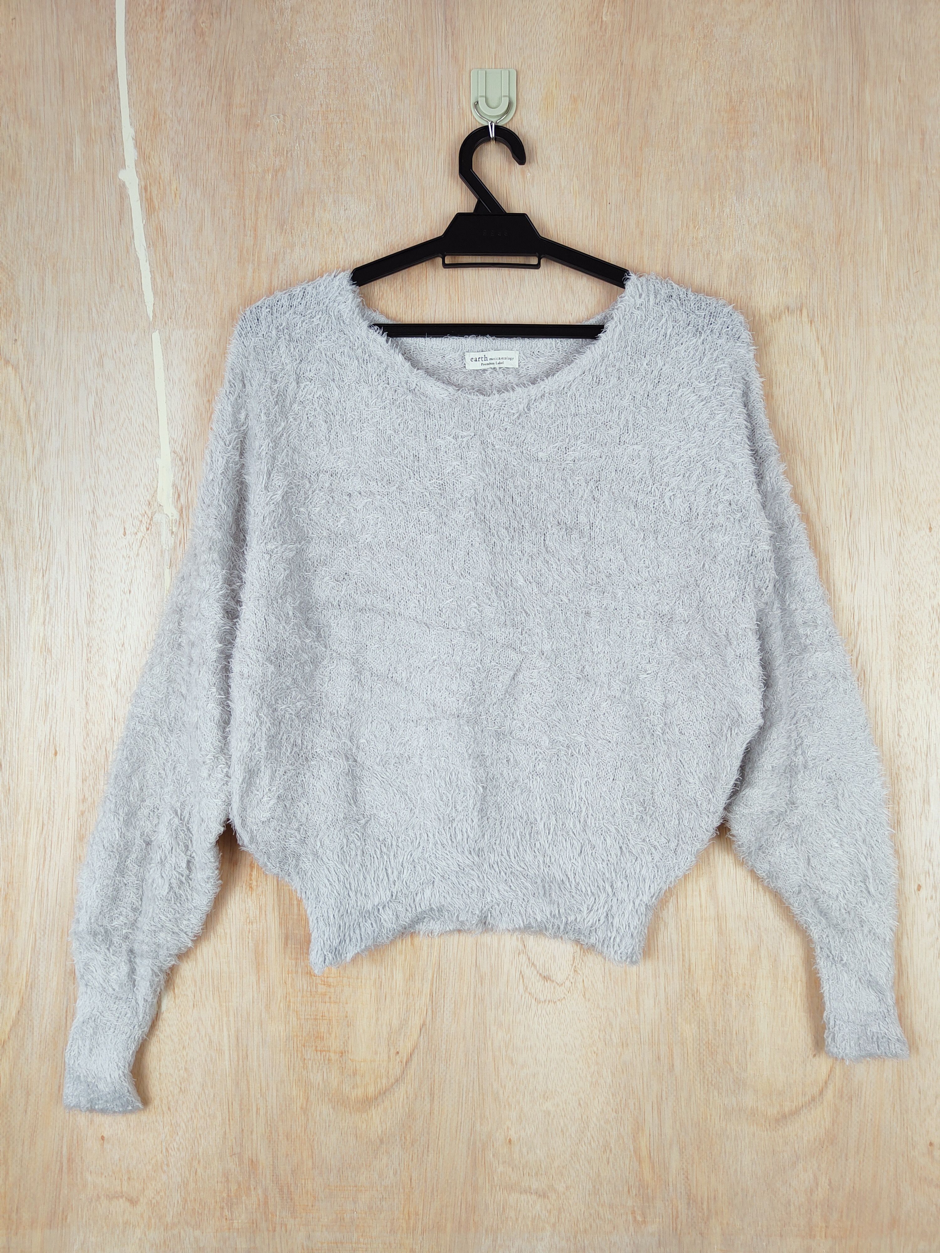 Homespun Knitwear × Japanese Brand Earth Music & Ecology Shaggy Fur Mohair Knitwear #S269 Size S / US 4 / IT 40 - 1 Thumbnail