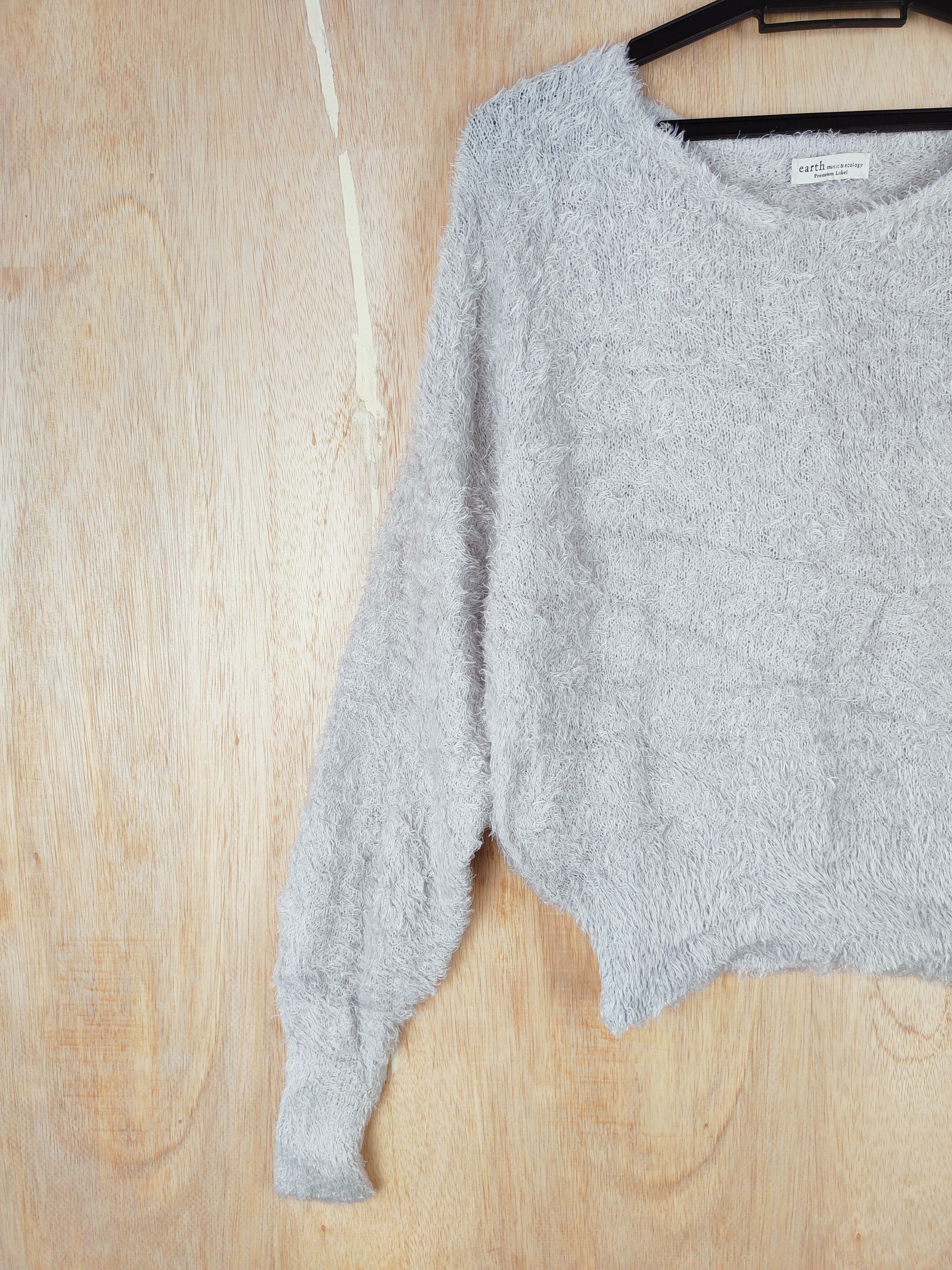 Homespun Knitwear × Japanese Brand Earth Music & Ecology Shaggy Fur Mohair Knitwear #S269 Size S / US 4 / IT 40 - 3 Thumbnail