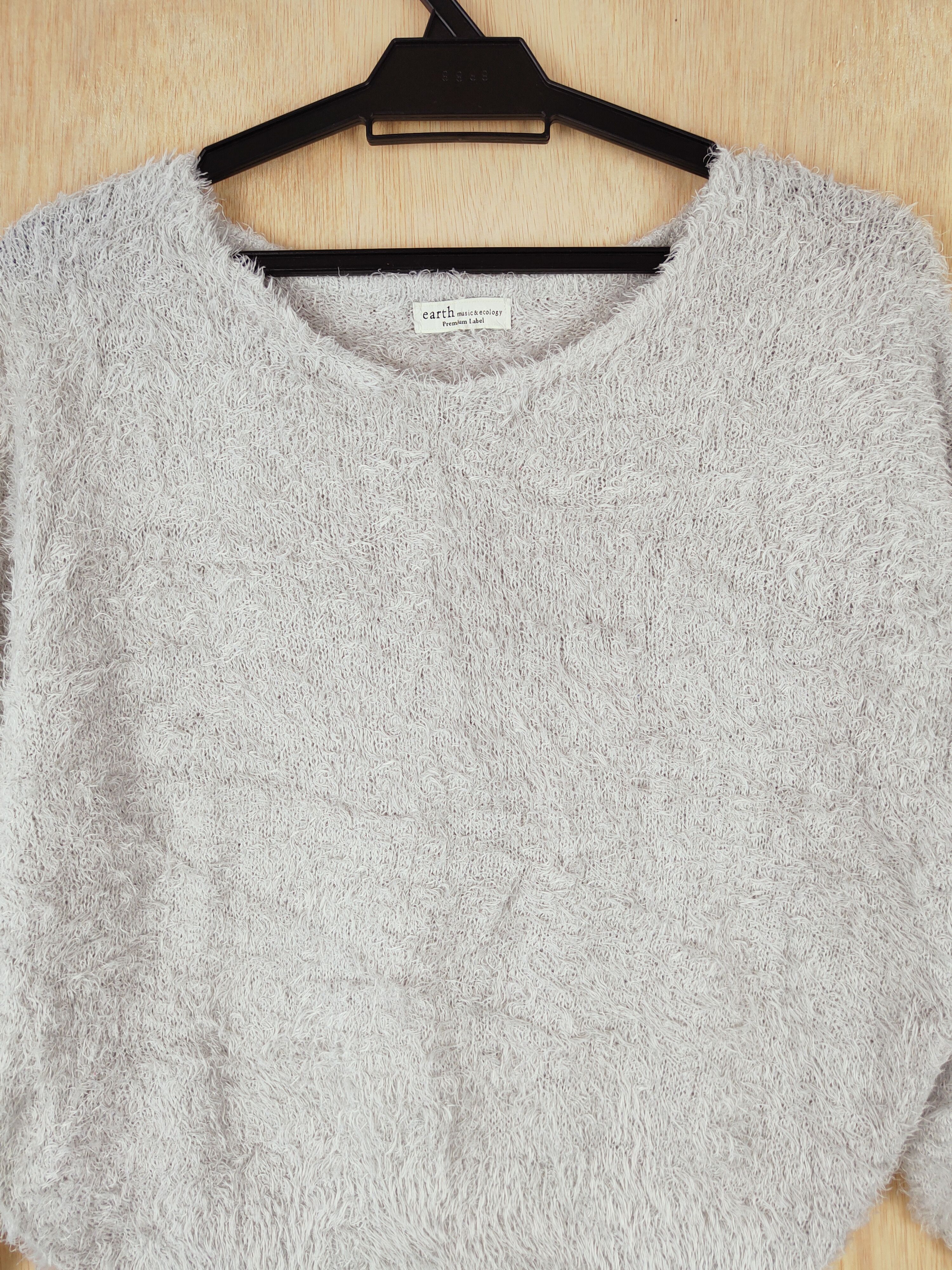 Homespun Knitwear × Japanese Brand Earth Music & Ecology Shaggy Fur Mohair Knitwear #S269 Size S / US 4 / IT 40 - 2 Thumbnail