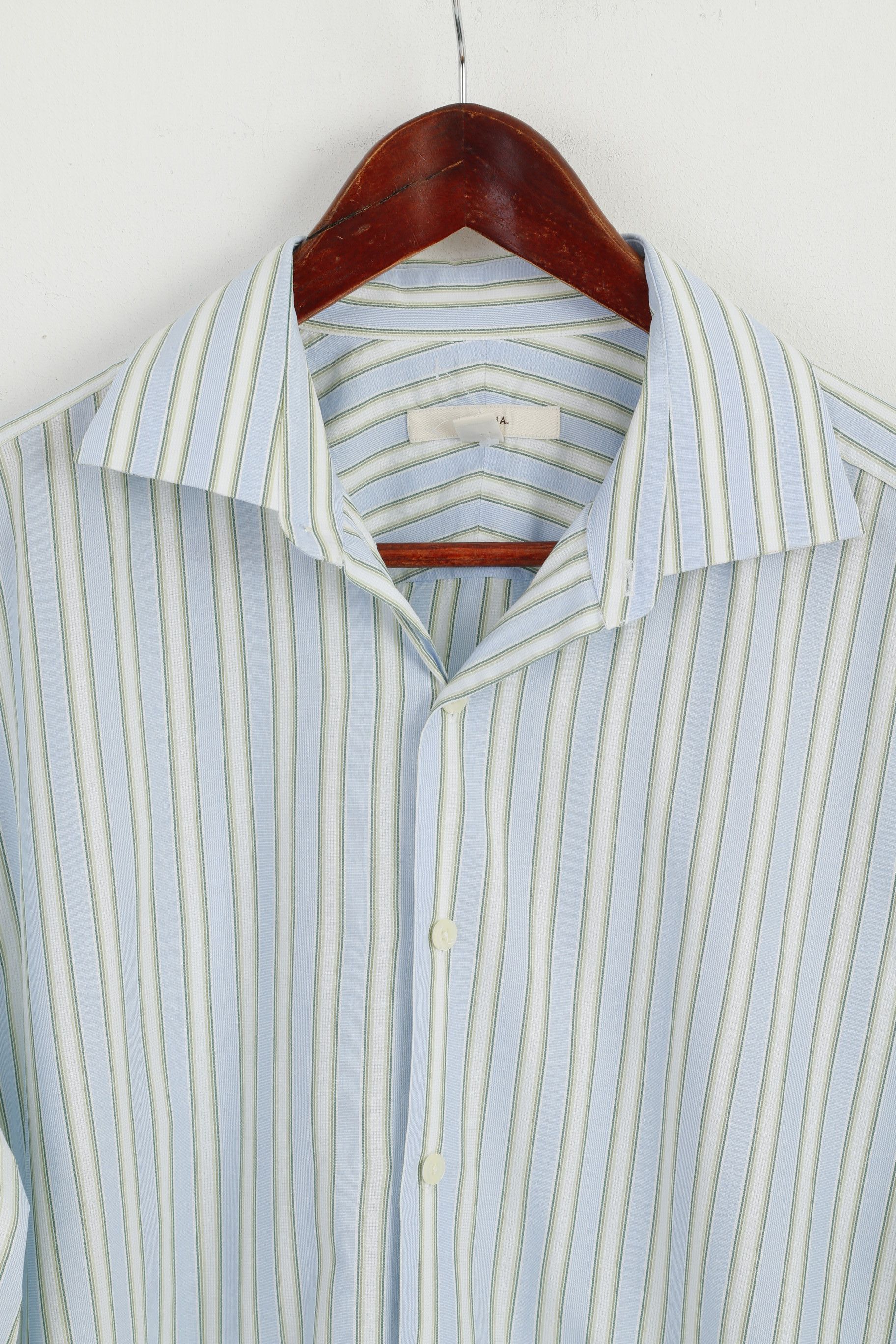 Merona Merona Men L Casual Shirt Blue Striped Cotton 0207 Size US L / EU 52-54 / 3 - 3 Thumbnail